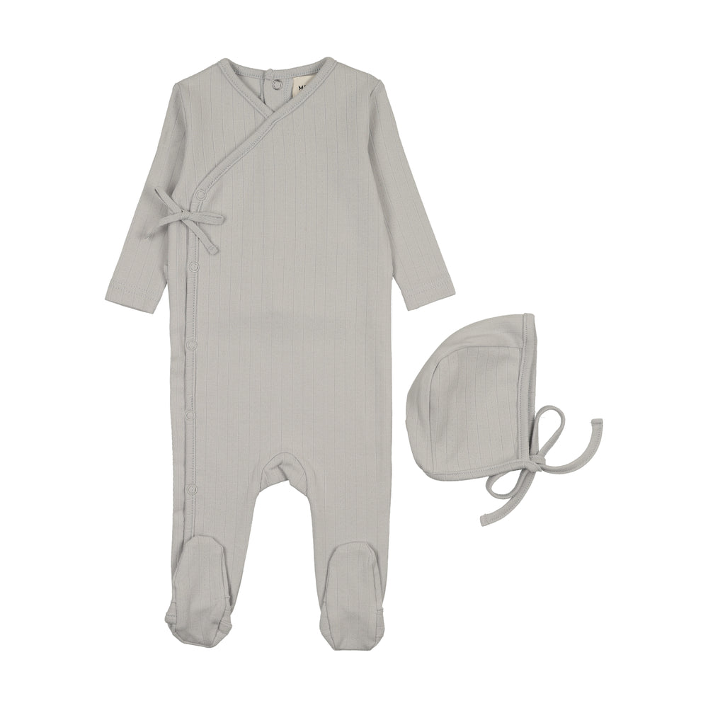 Mema Knits Pointelle Footie & Bonnet