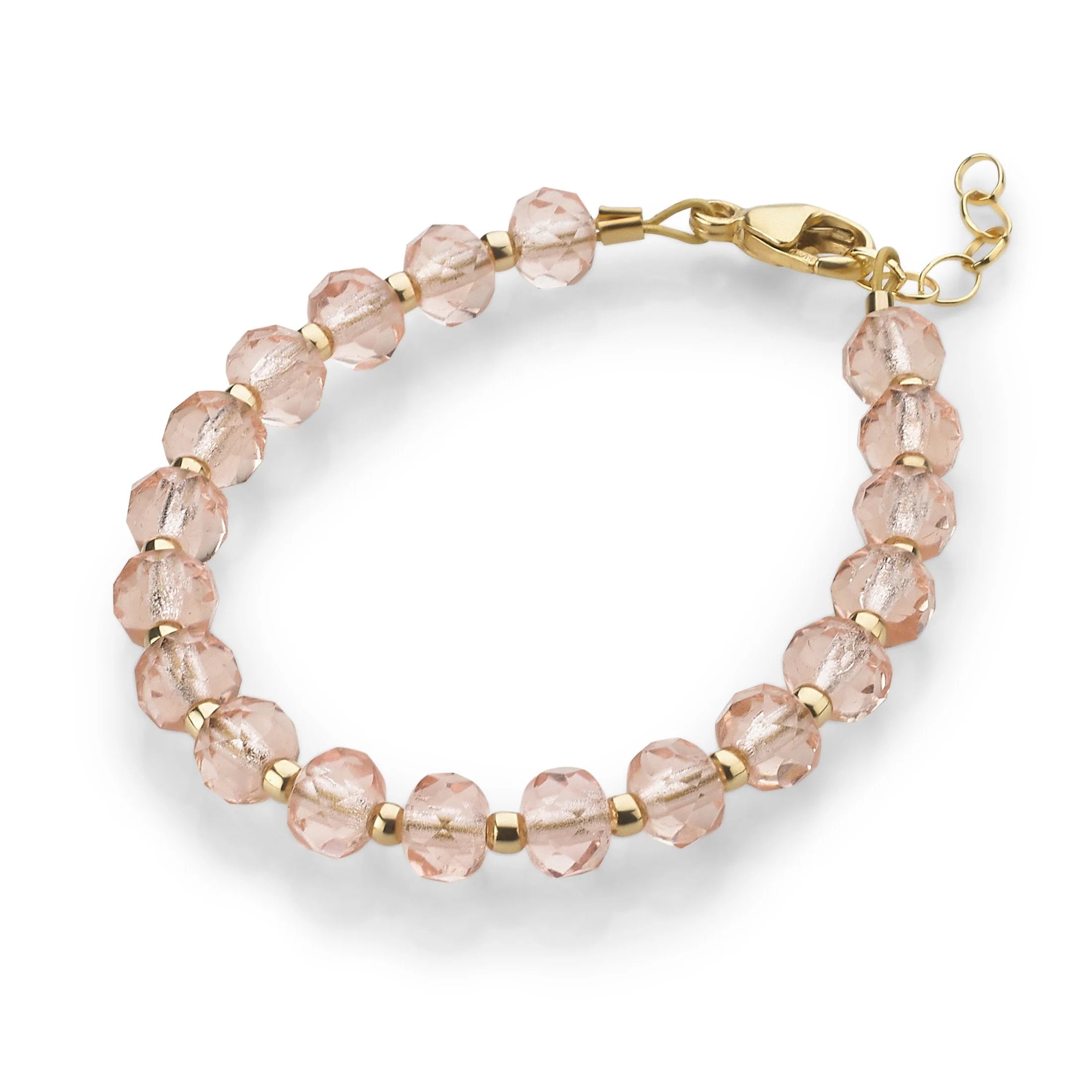 Crystal Baby Bracelet- Blush Rondells