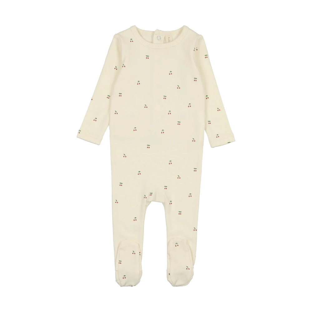 Lilette Red Scattered Cherry Footie