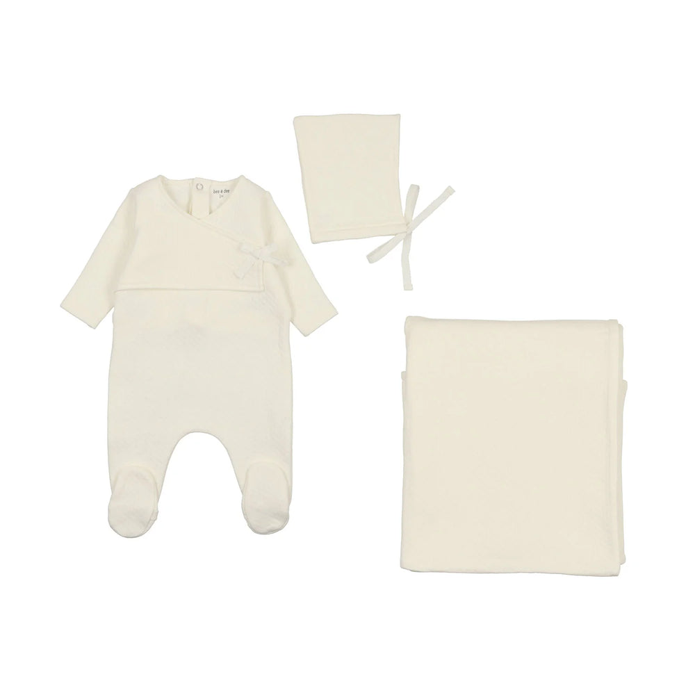 Bee & Dee Textured Pointelle Layette Set - Ivory Bee & Dee Textured Pointelle Layette Set - Ivory