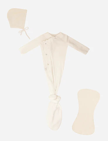 Kipp- Velour Knotted 3 Pc- White