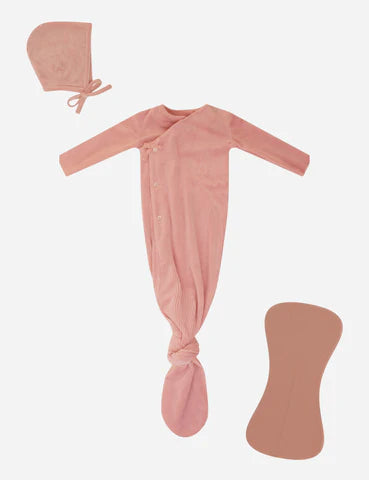 Kipp- Velour Knotted 3 Pc- Pink