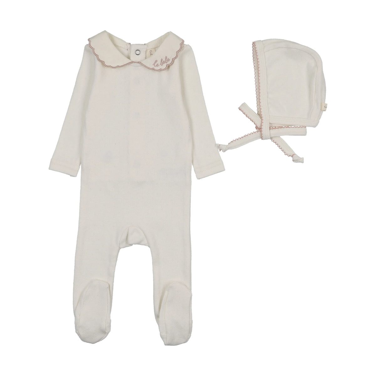 Lilette Le BEBE Pointelle Footie/Bonnet