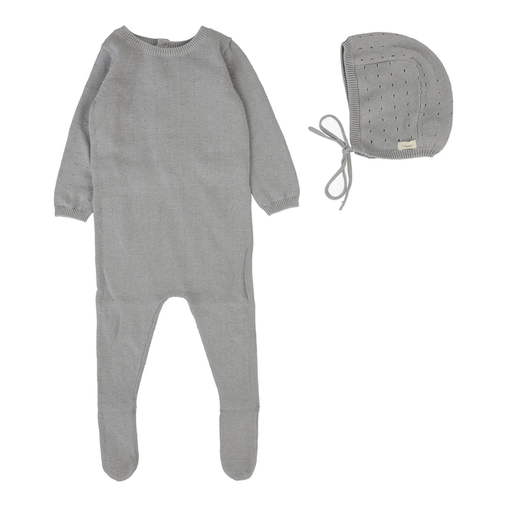Lilette Dotty Knit Footie Set
