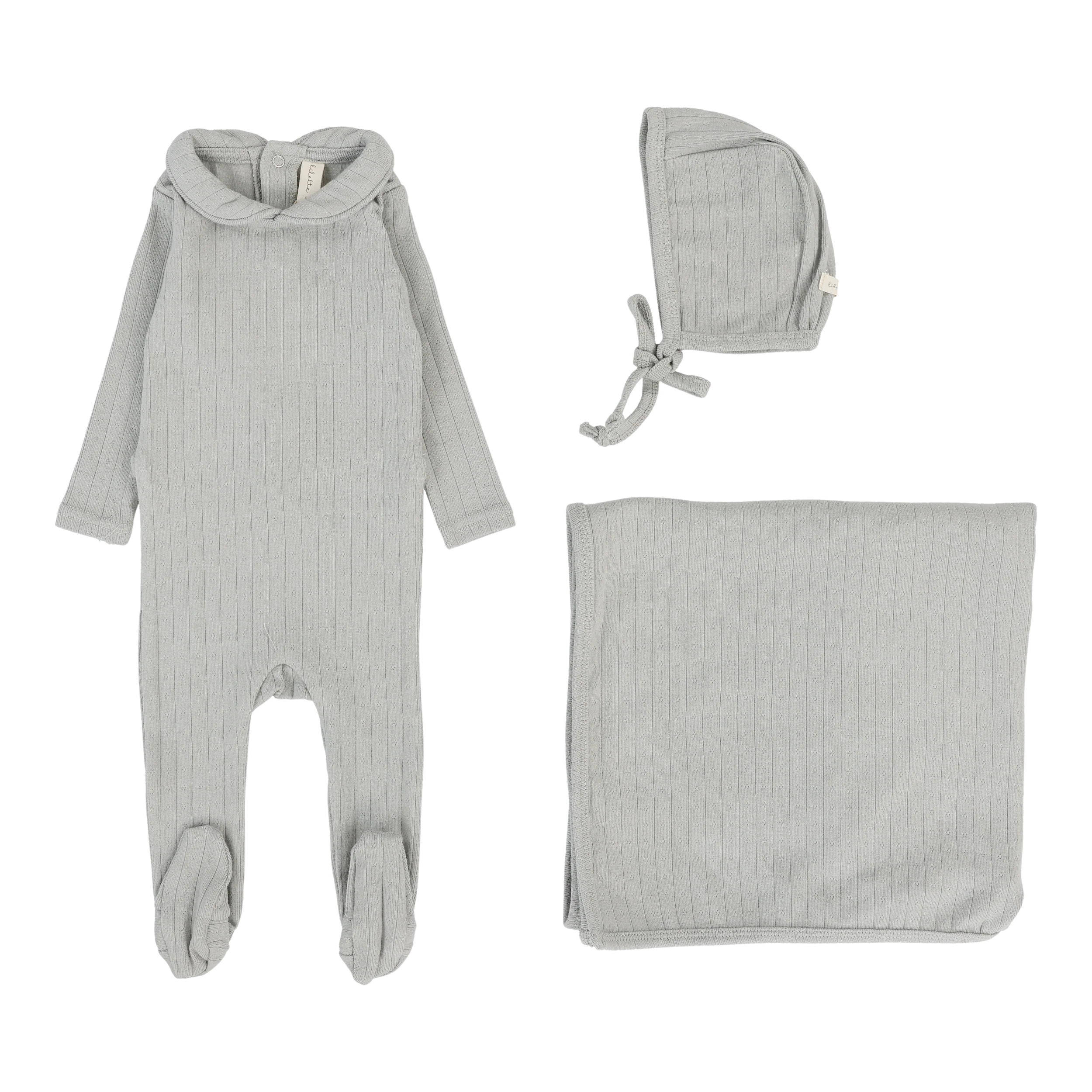 Lilette Fine Pointelle Collar Layette Set