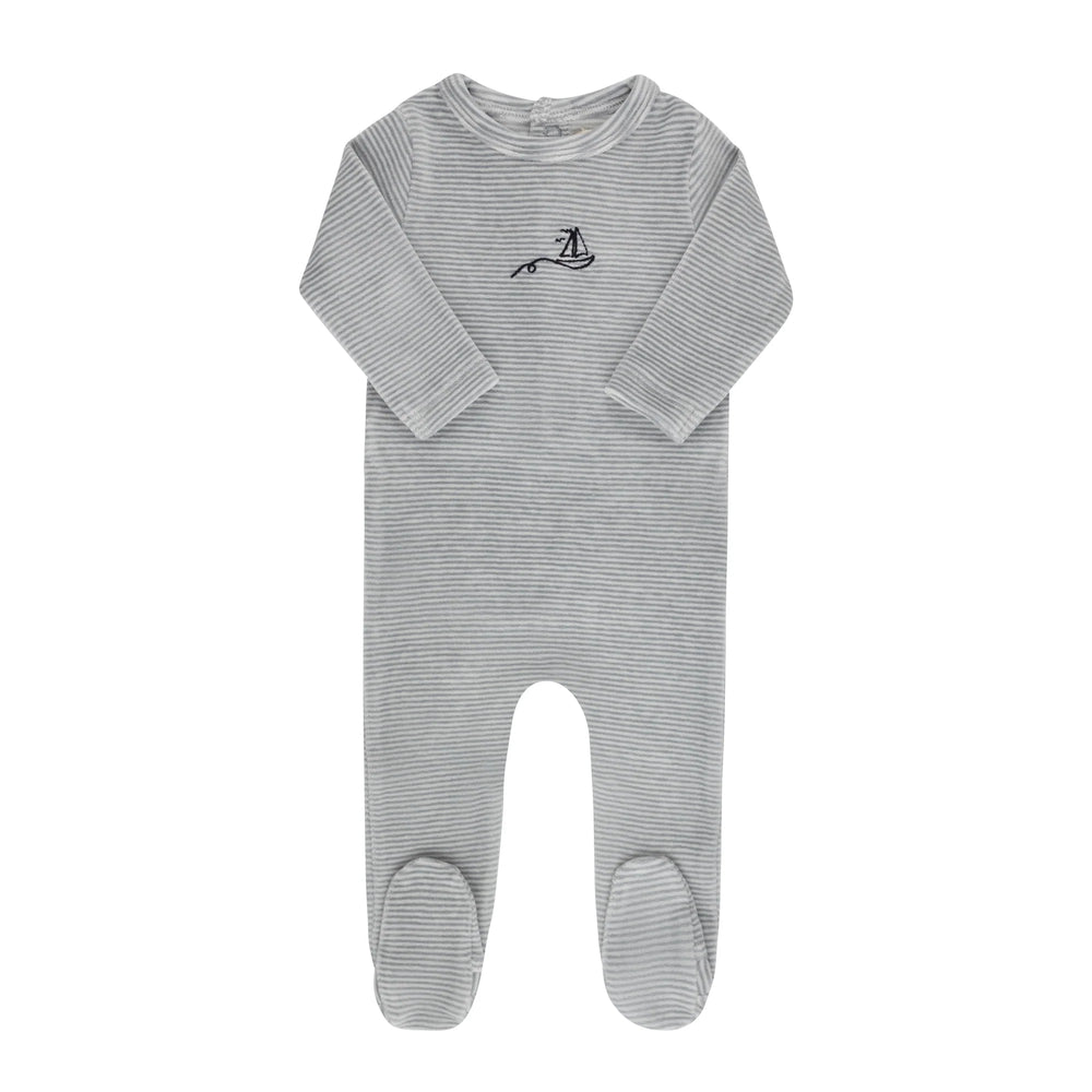 Ely's & Co Velour Stripe Footie