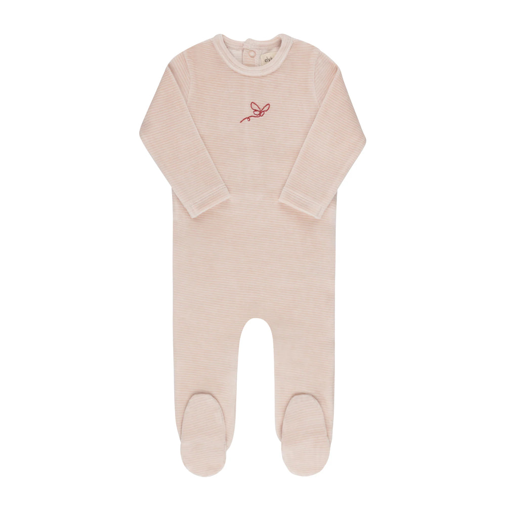 Ely's & Co Velour Stripe Footie