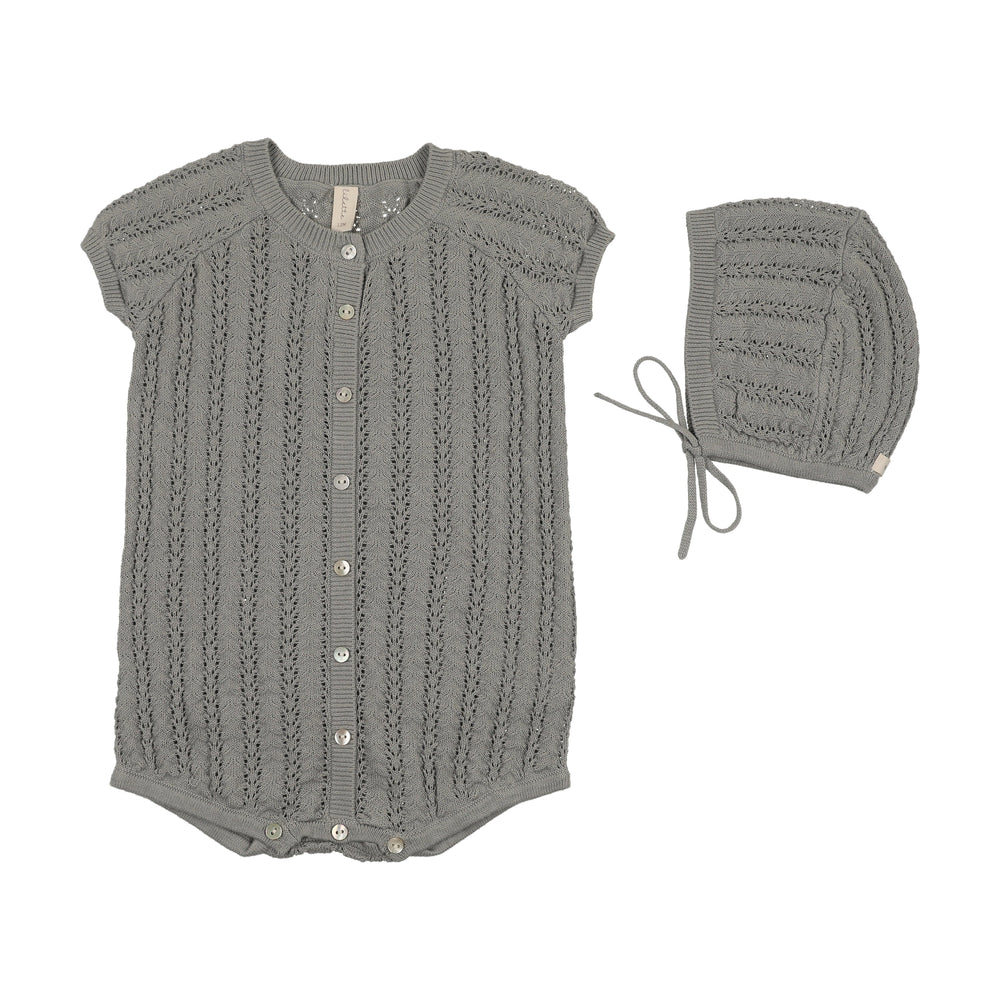 Lilette Crochet Knit Romper & Bonnet