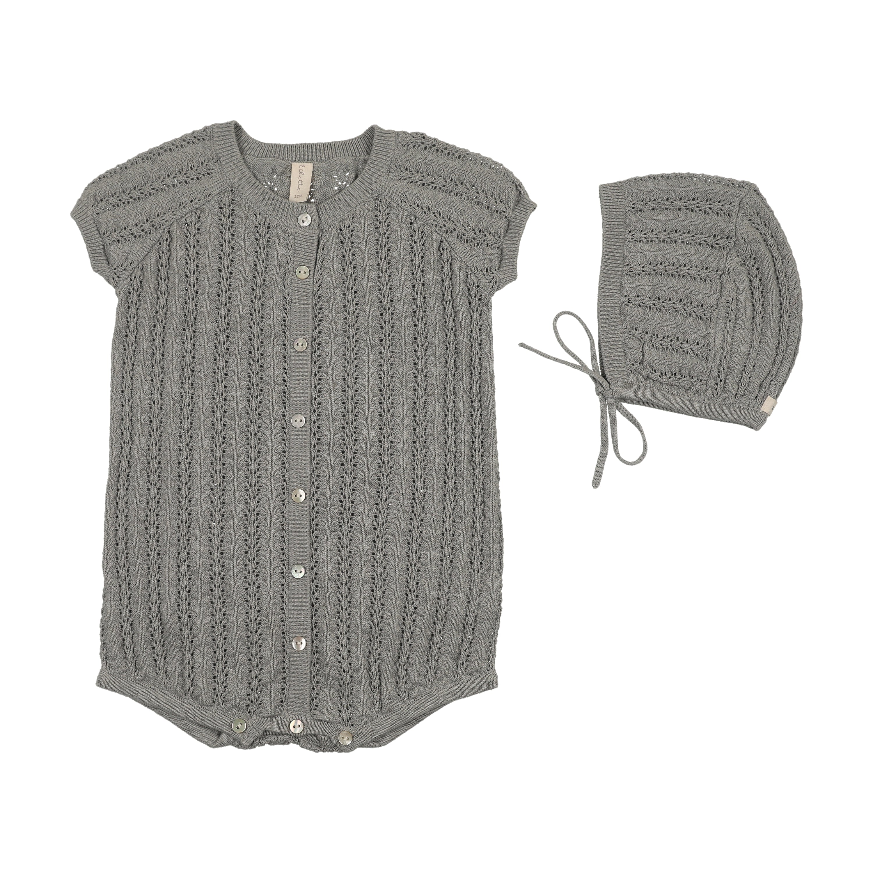 Lilette Crochet Knit Romper & Bonnet