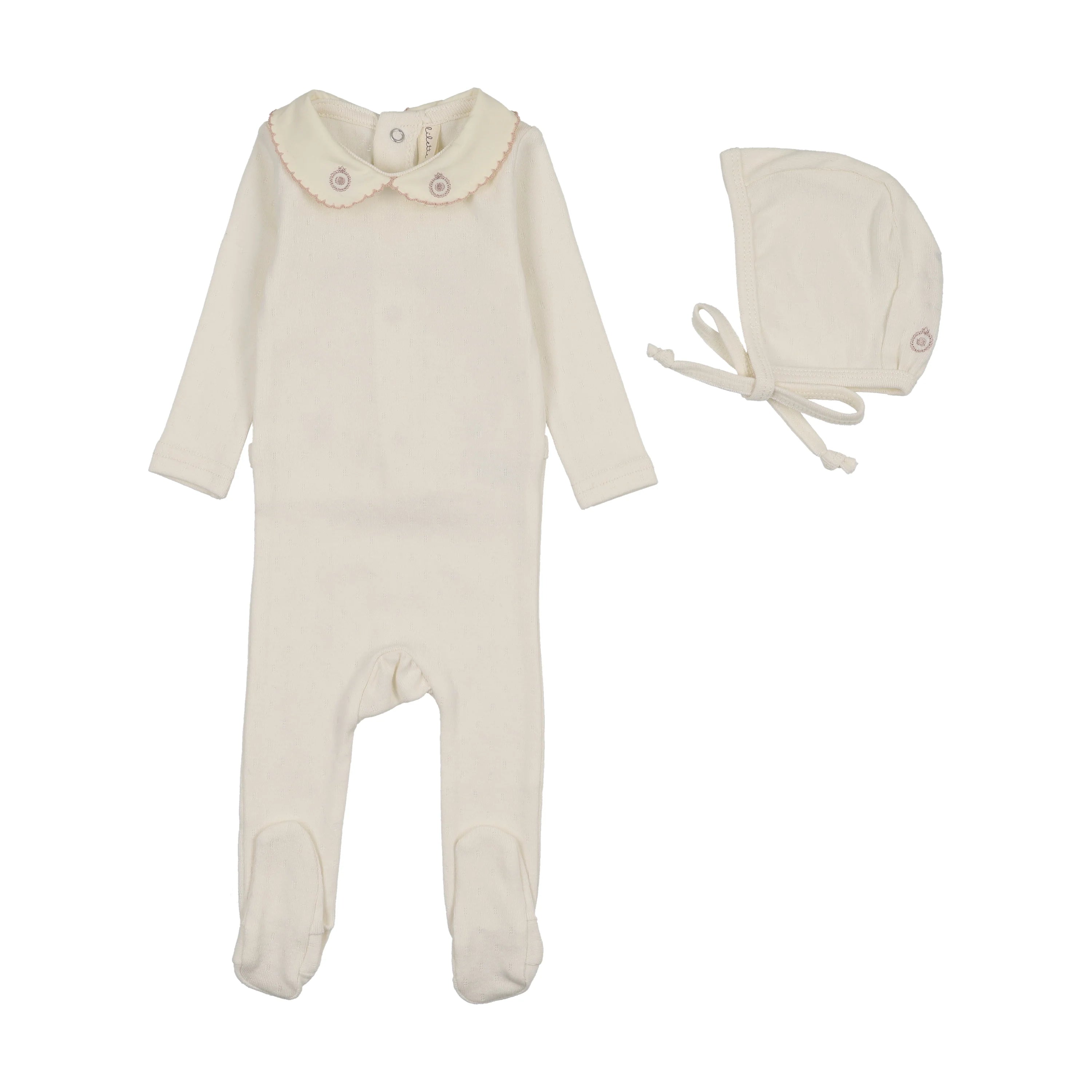 Lilette Sweetheart Collar Footie Set