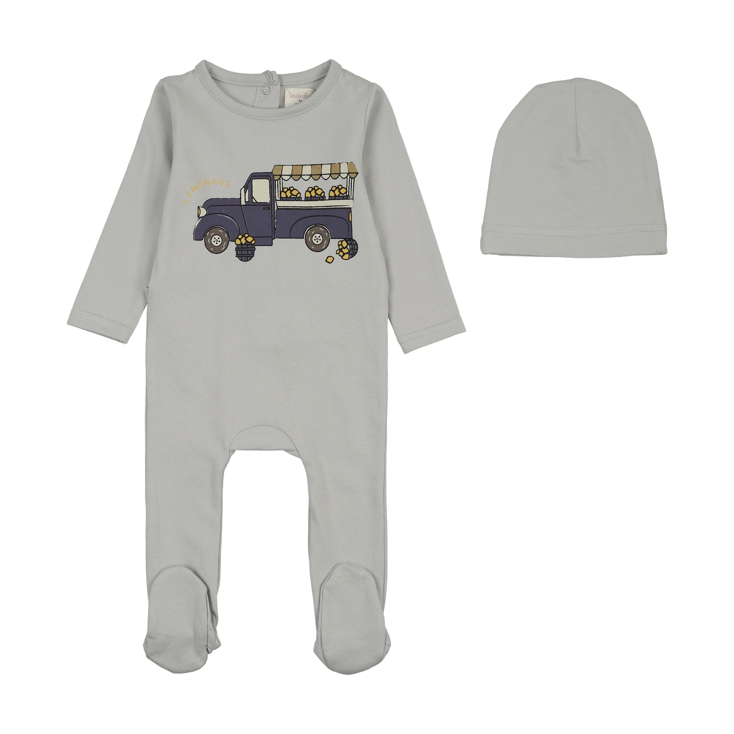 Lil Legs Boy Lemon Footie & Beanie