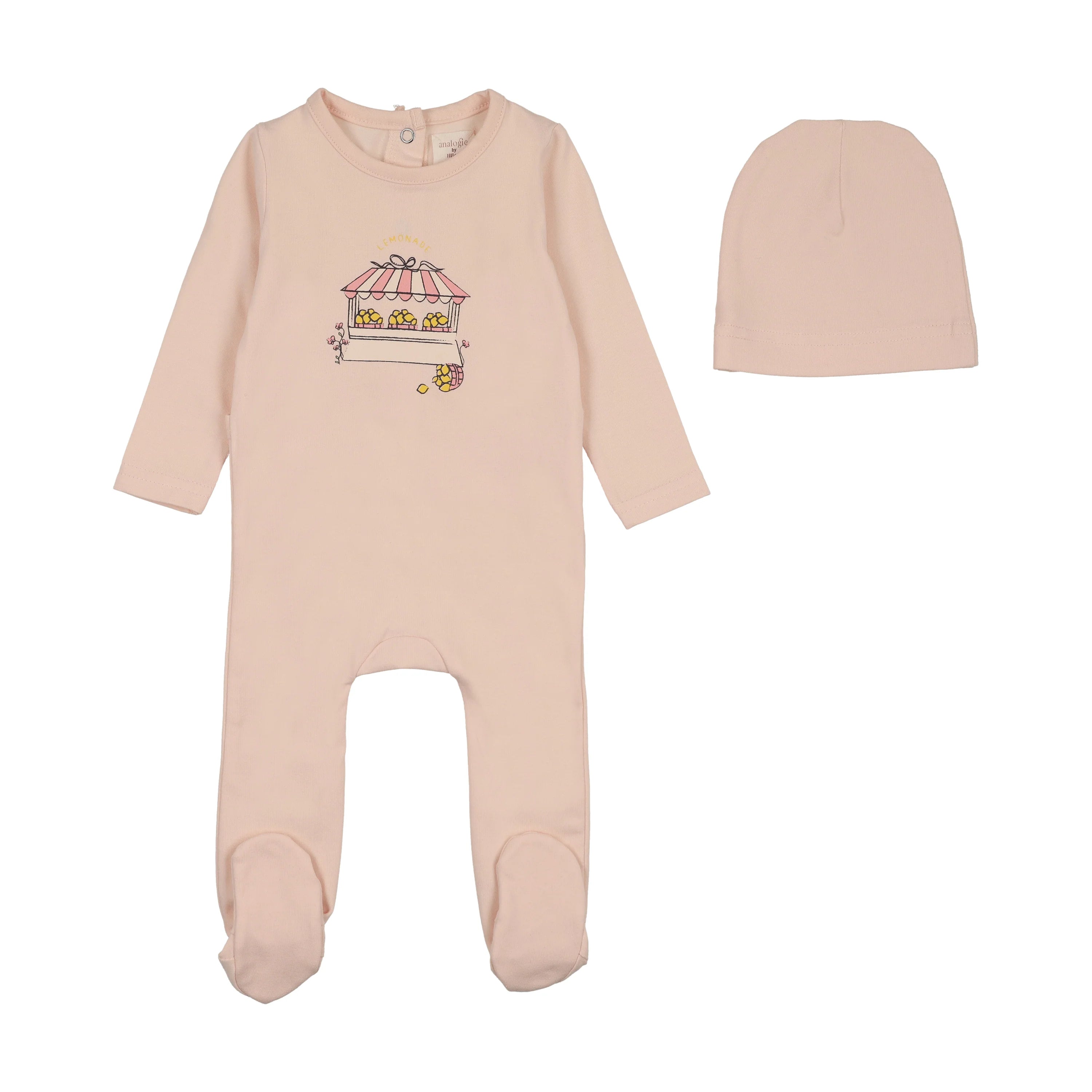 Lil Legs Girl Lemon Footie & Beanie