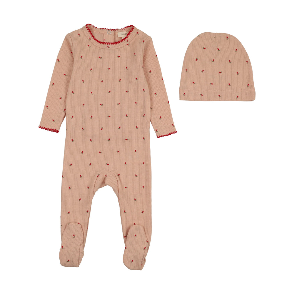 Lilette Dainty Print Footie & Beanie