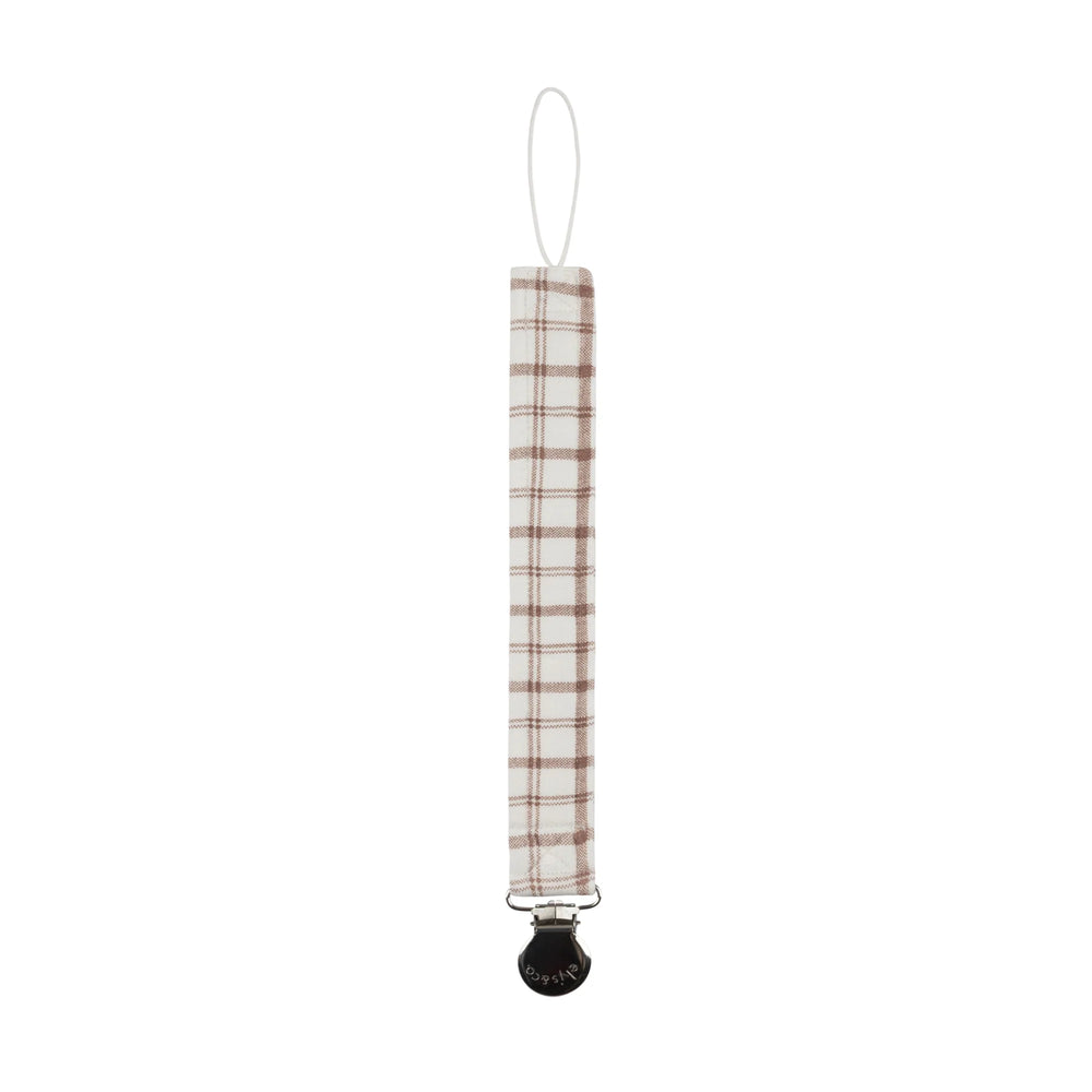 Ely's & Co Plaid Sheep Paci Clip