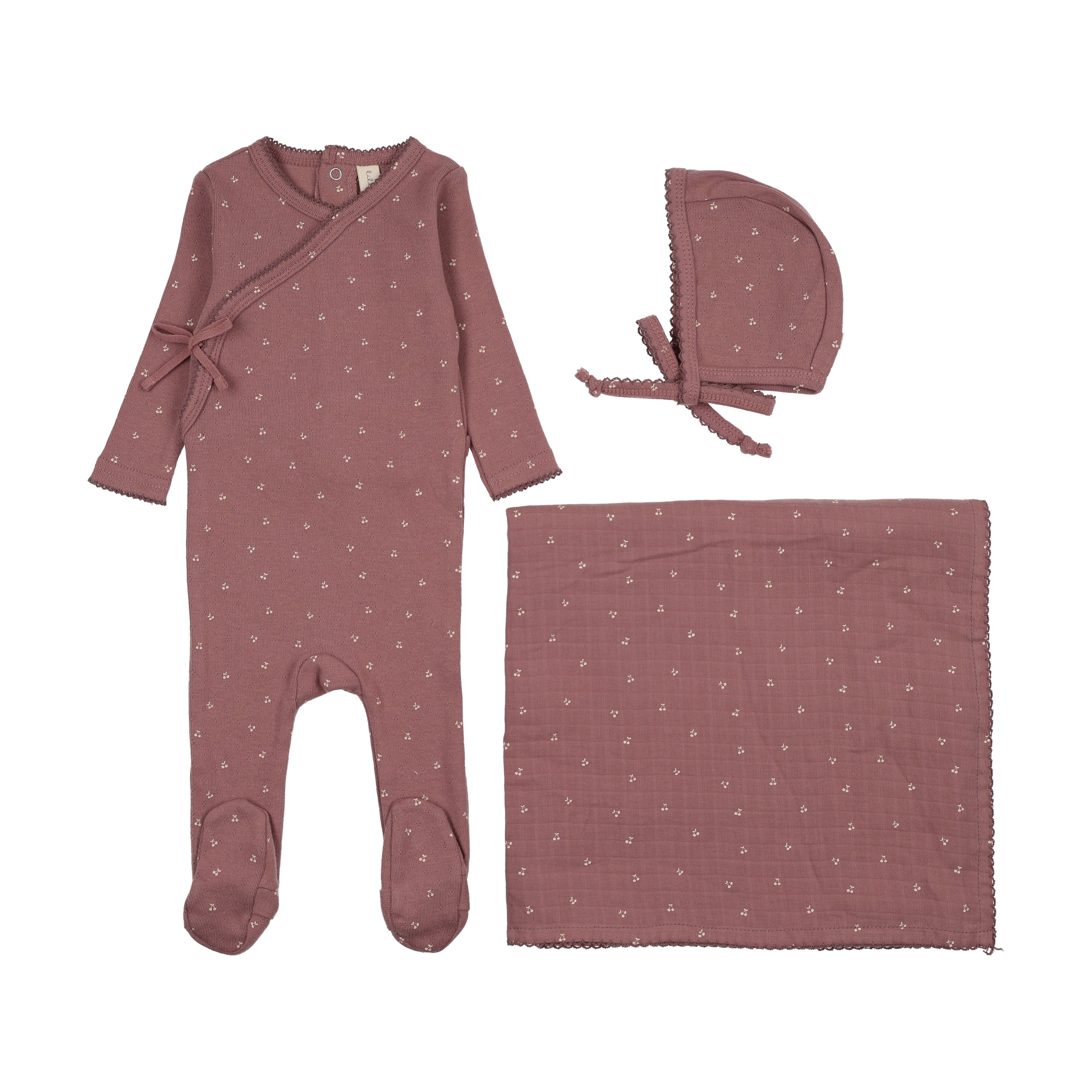 Lilette Cherry Scallop Layette Set
