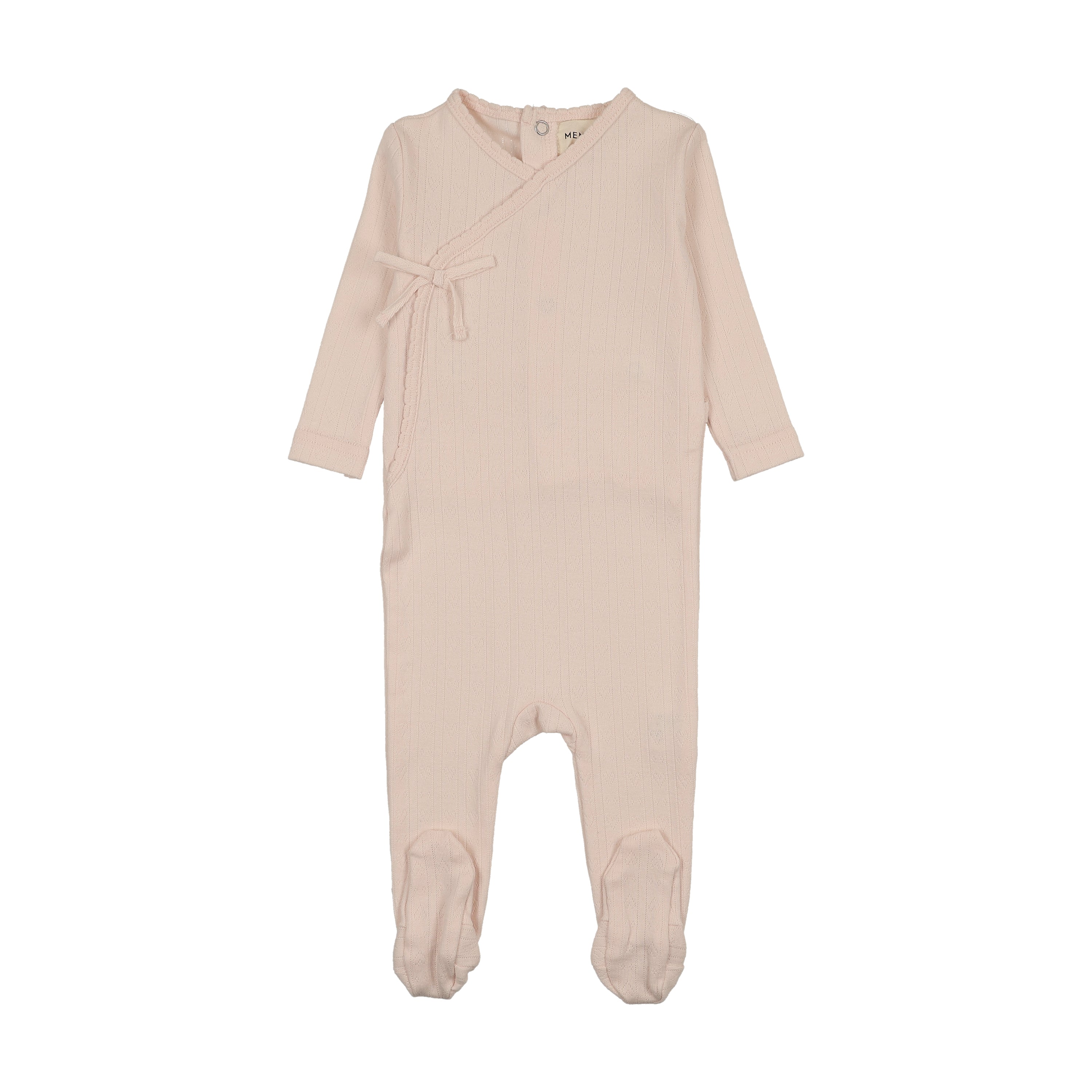Pre-Order Mema Knits Mock Wrap Pointelle Footie
