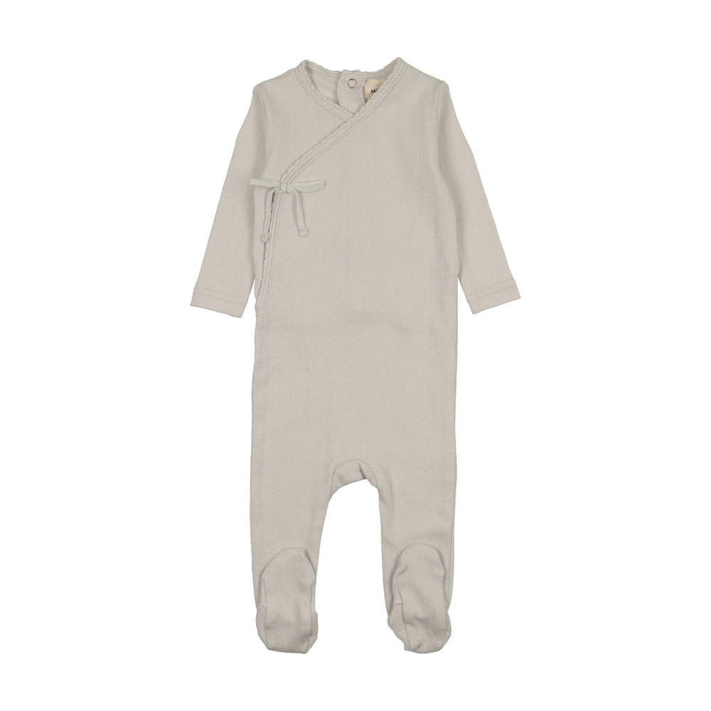Mema Knits Mock Wrap Pointelle Footie