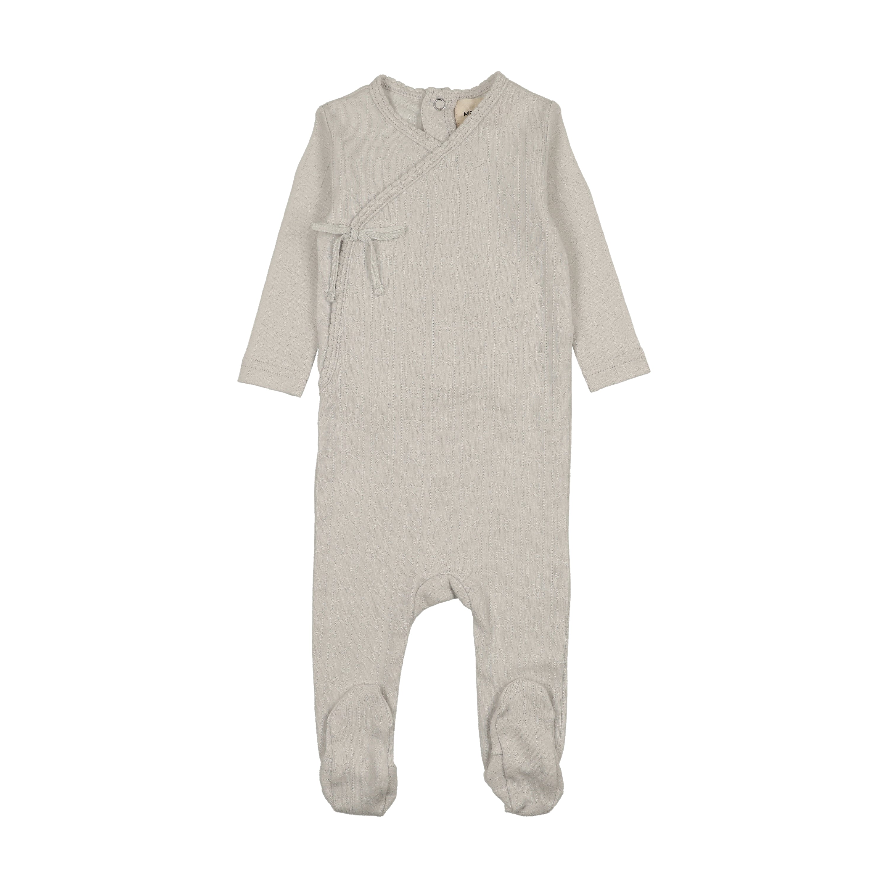 Pre-Order Mema Knits Mock Wrap Pointelle Footie