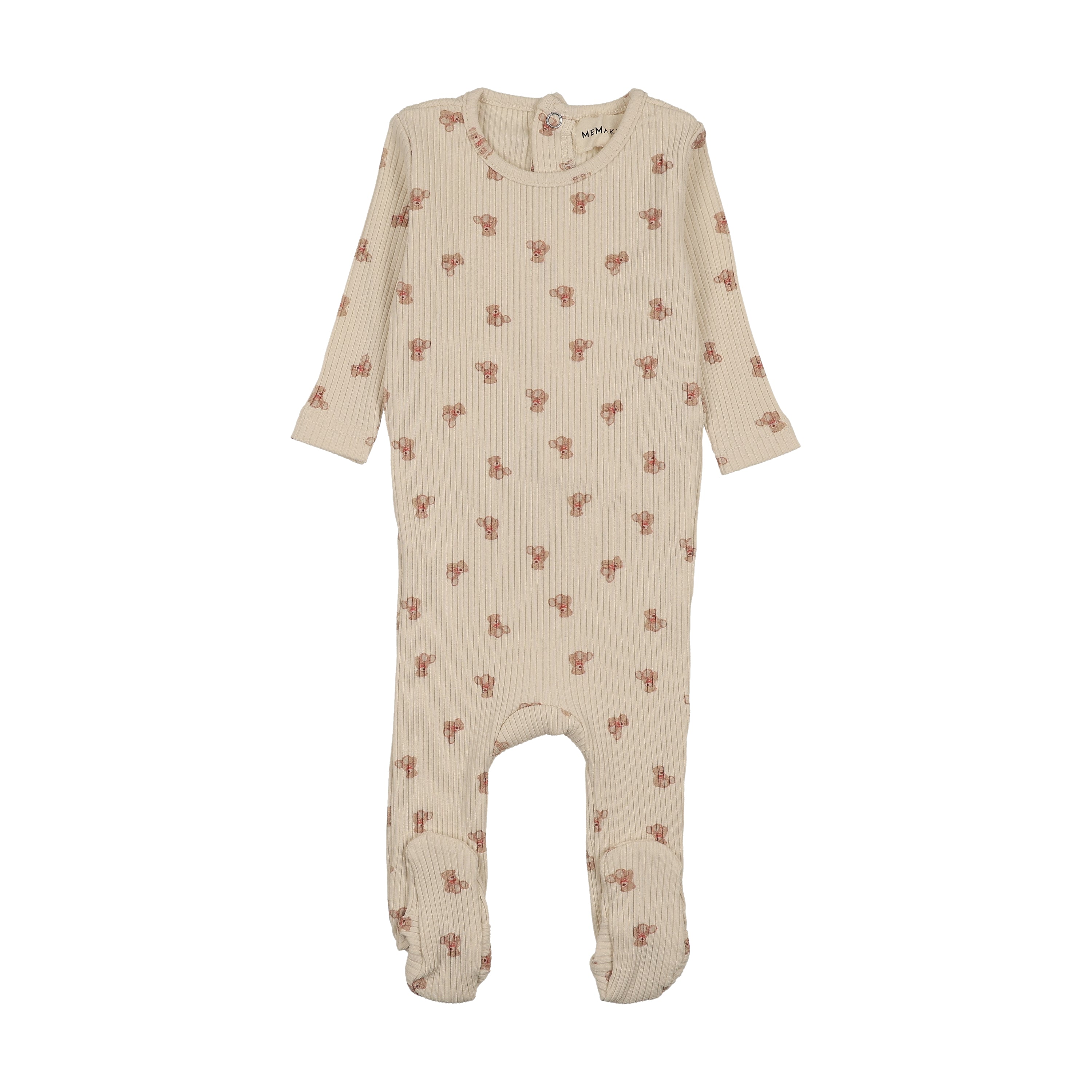 Pre-Order Mema Knits Bear Print Footie