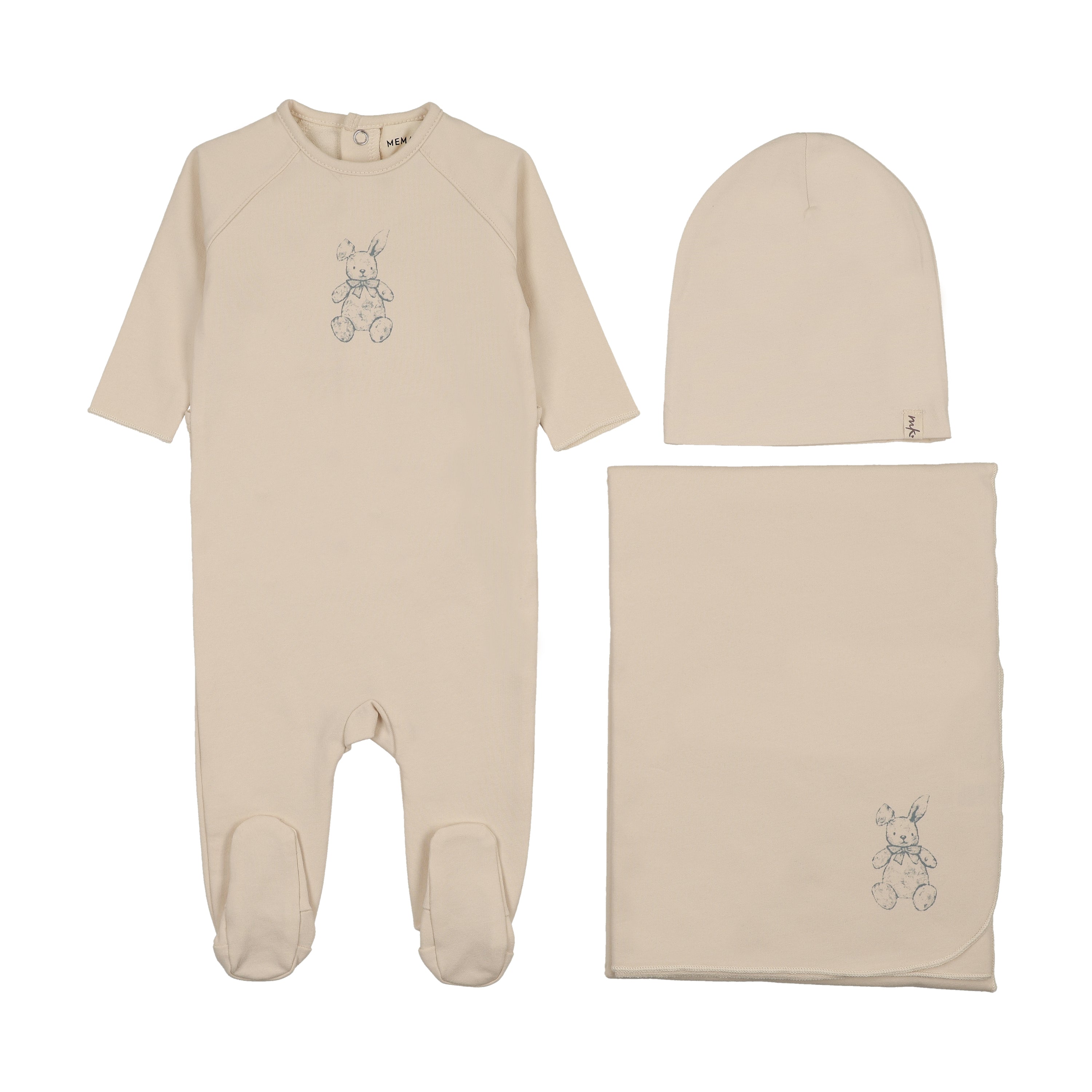 Pre-Order Mema Knits Vintage Bunny Layette Set