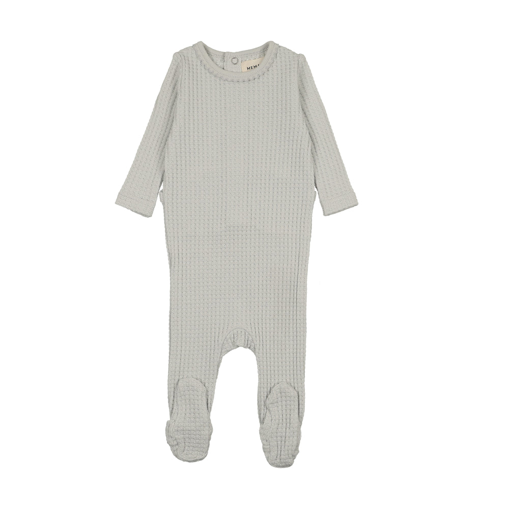 Mema Knits Honeycomb Waffle Trim Footie