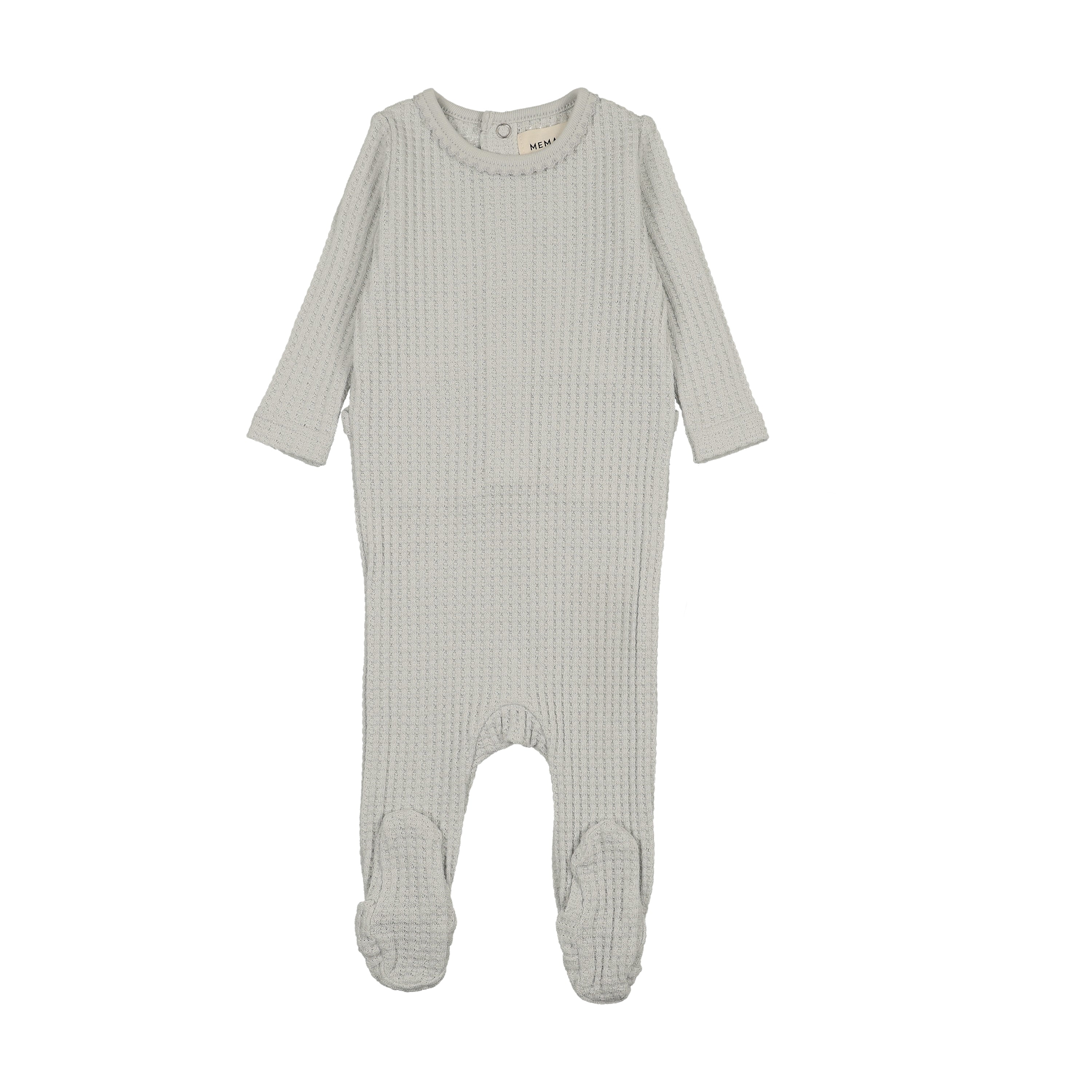 Pre-Order Mema Knits Honeycomb Waffle Trim Footie