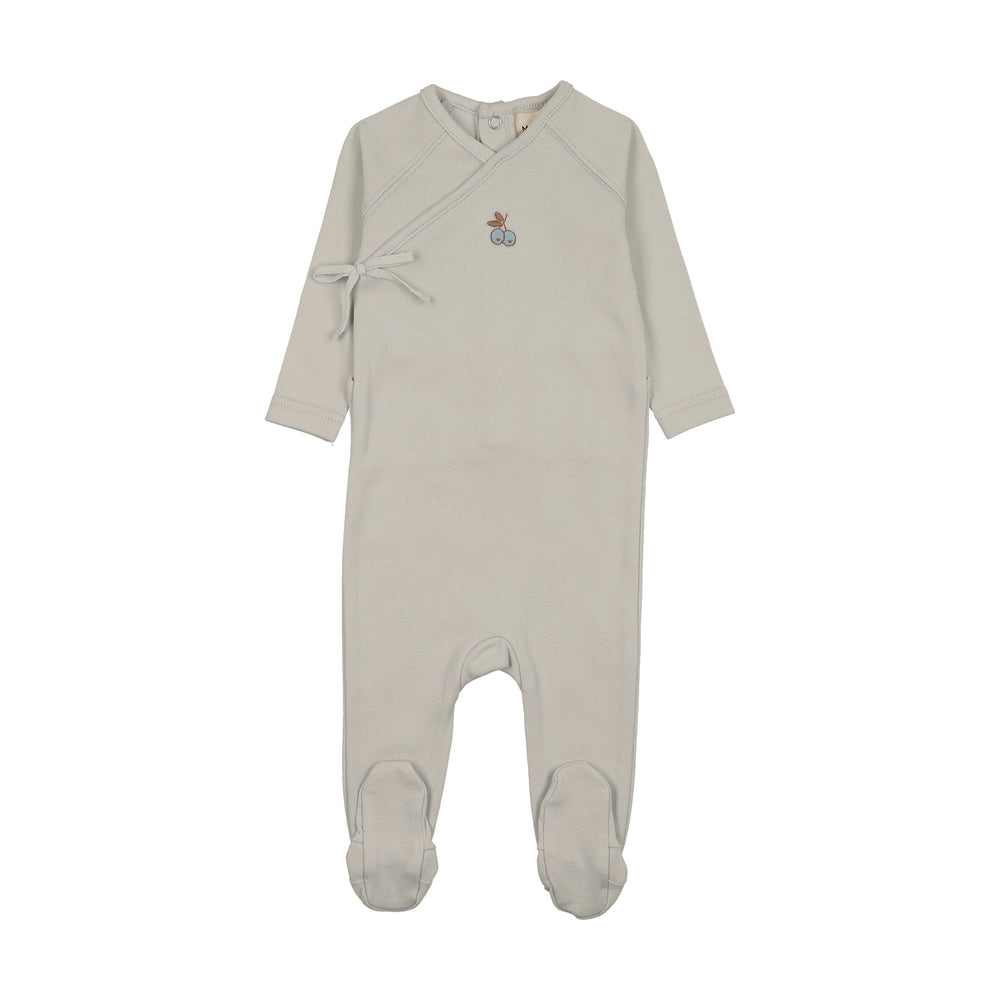 Mema Knits Cherry Print Mock Wrap Footie
