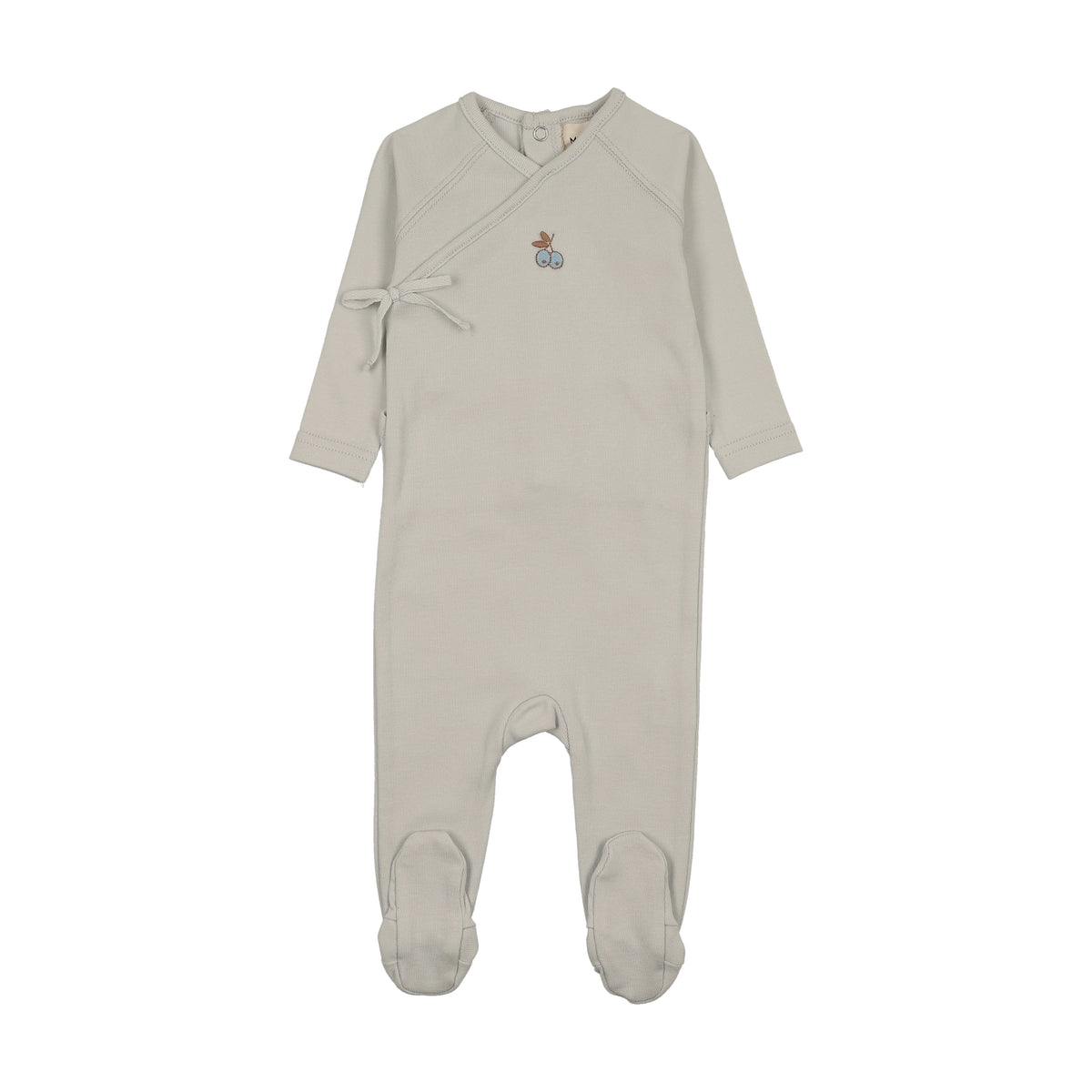 Pre-Order Mema Knits Cherry Print Mock Wrap Footie