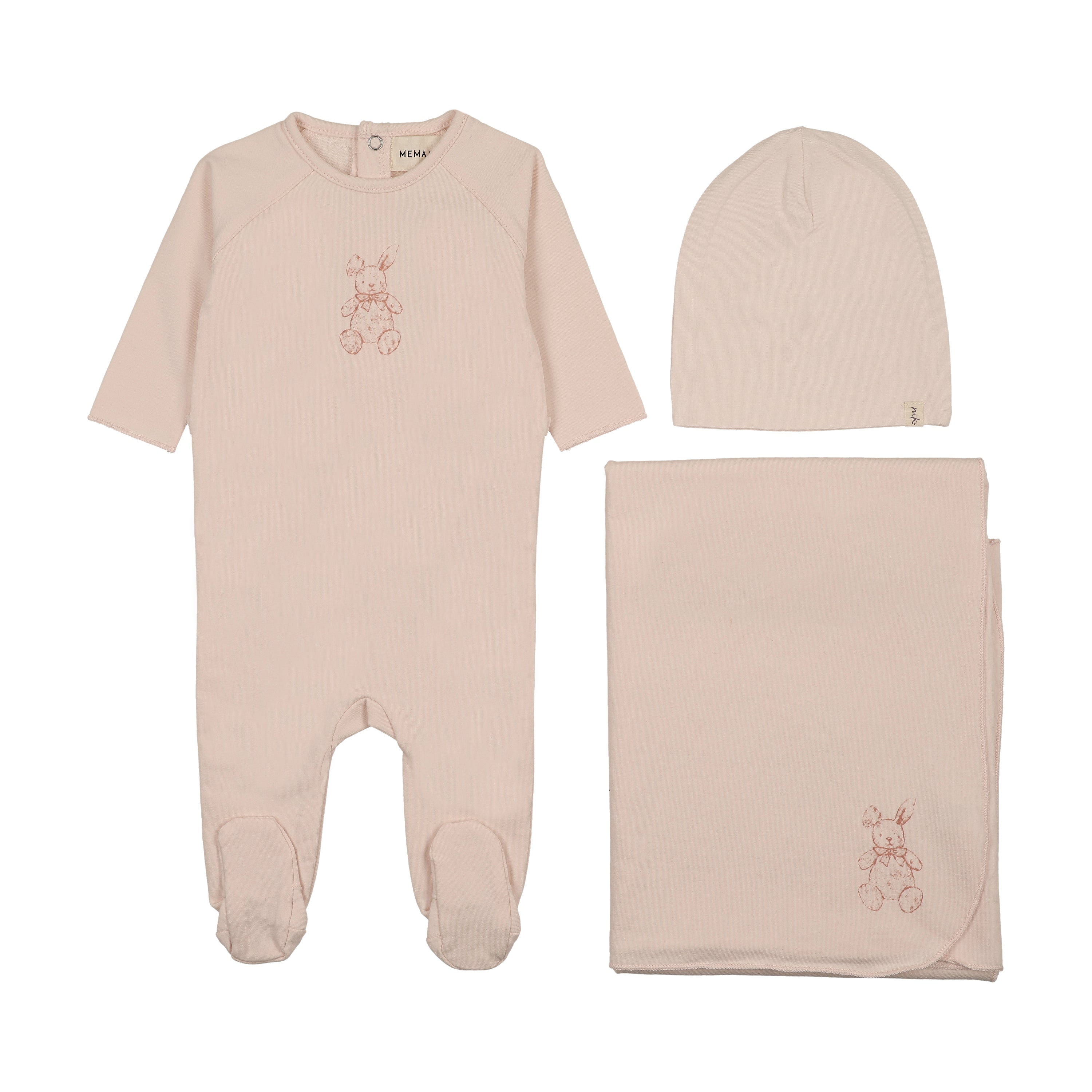 Pre-Order Mema Knits Vintage Bunny Layette Set