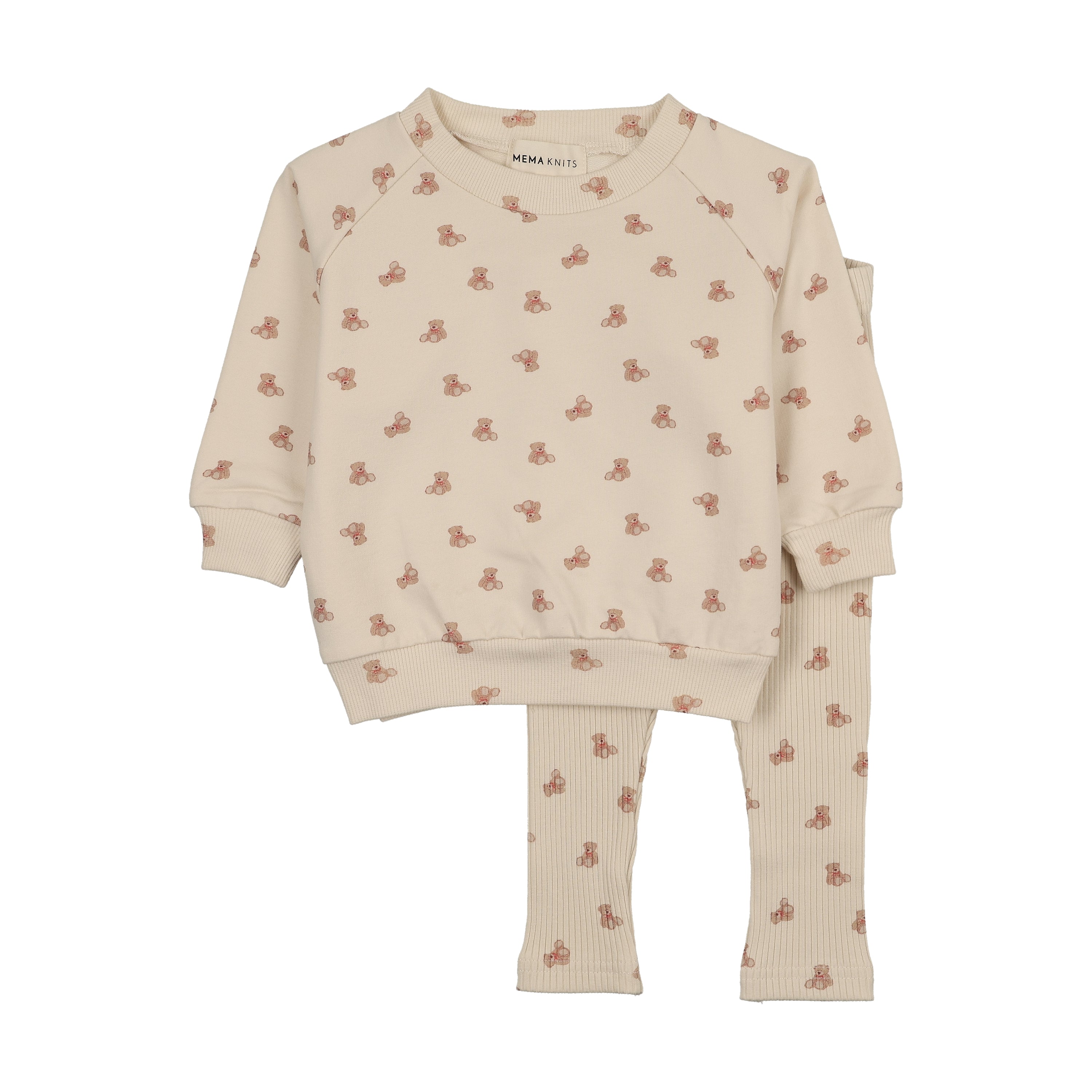Pre-Order Mema Knits Printed Bear Sweatshirt
