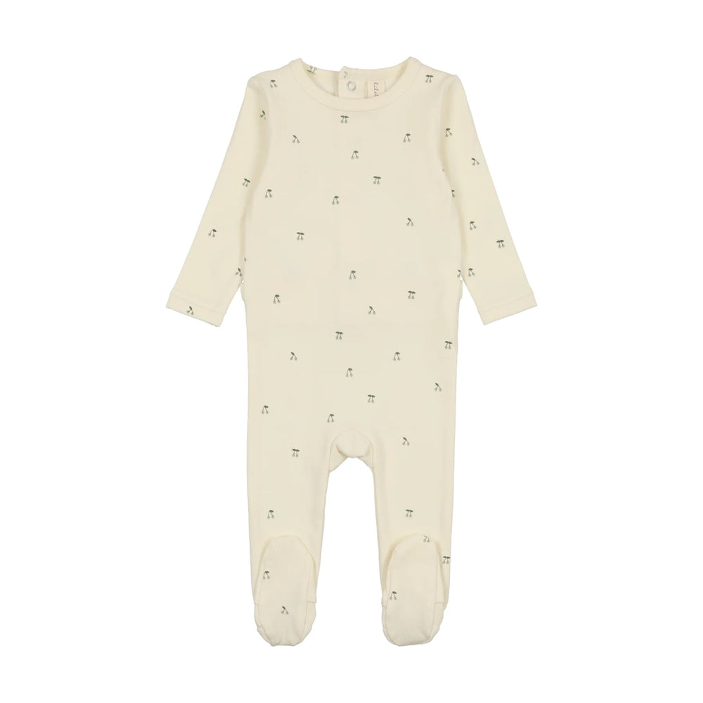 Lilette Mint Scattered Cherry Footie