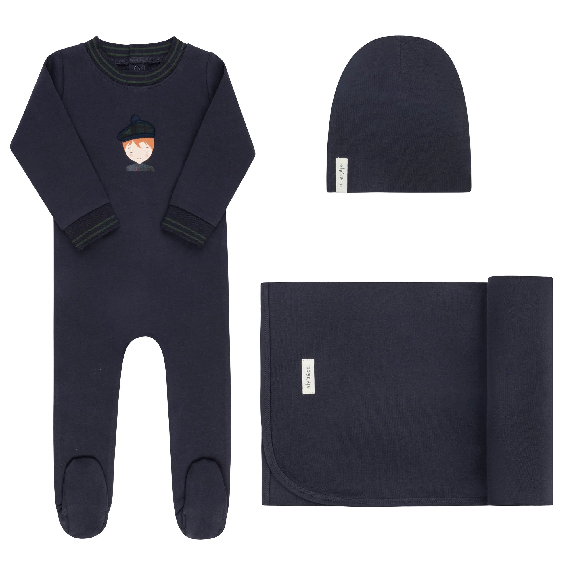 Ely's & Co French Terry Scottish Layette Set