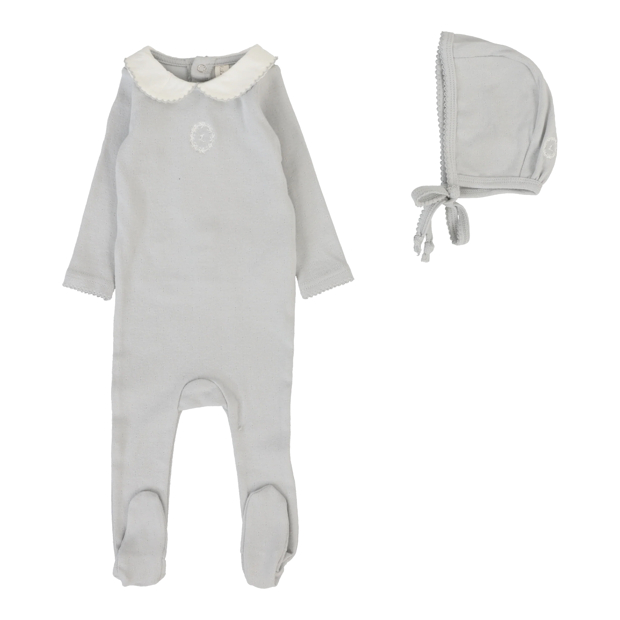Lilette Emblem Embroidered Footie & Bonnet