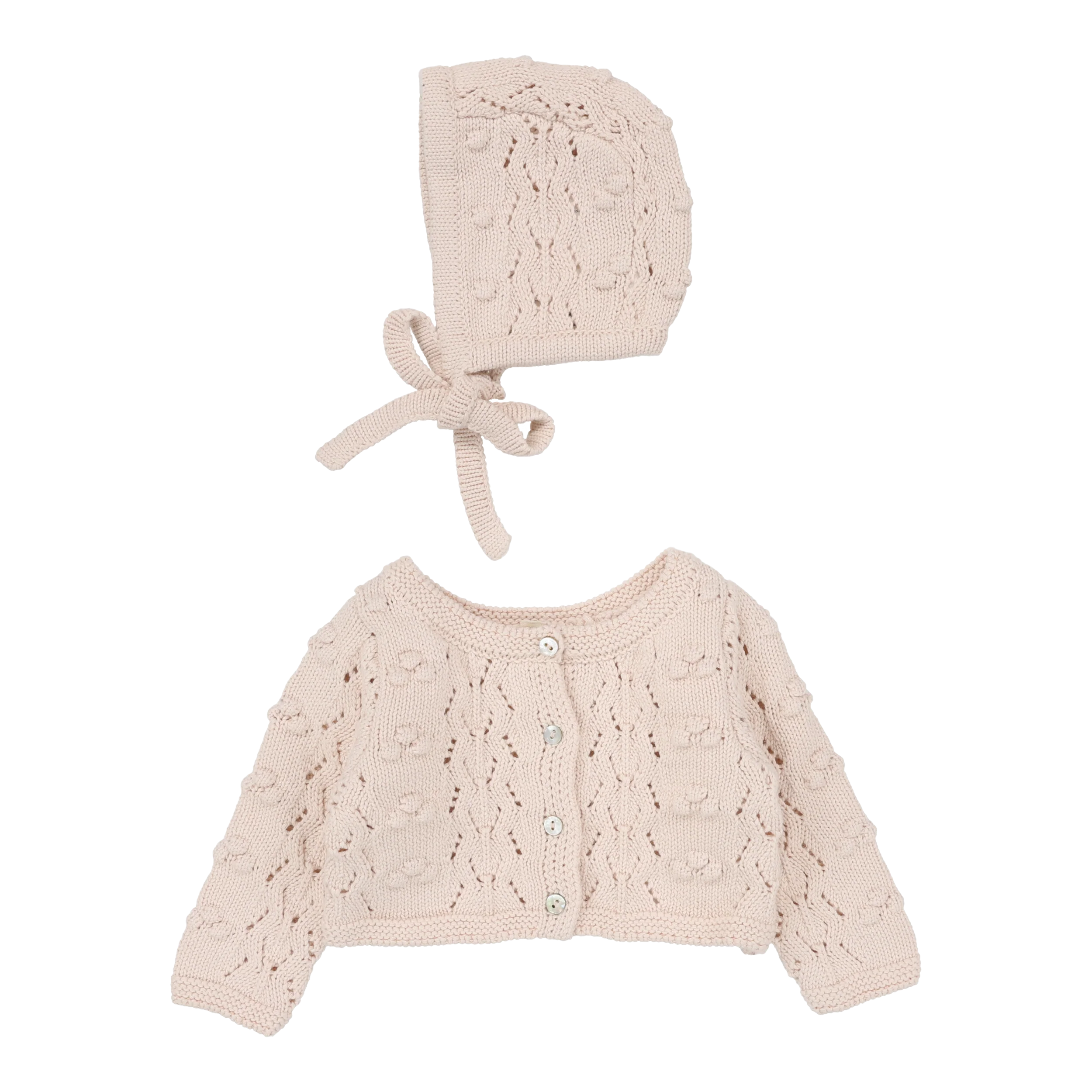 Lilette Popcorn Weave Cardigan Set