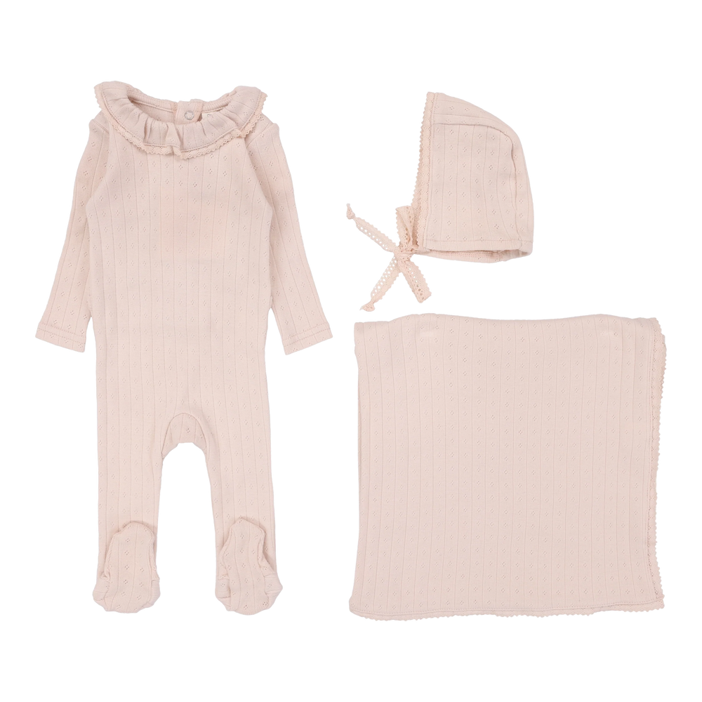 Pre-Order Lilette Fine Pointelle Collar Layette Set
