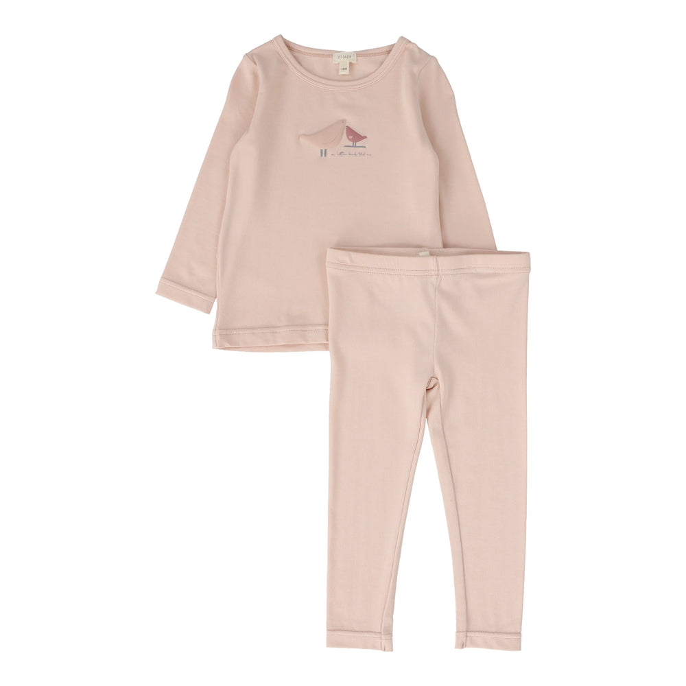 Pink Lil Legs Bird Print Pajamas