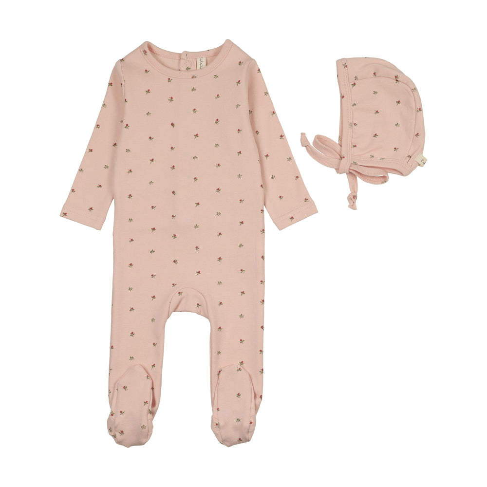 Lilette Bitsy Floral Footie/Bonnet