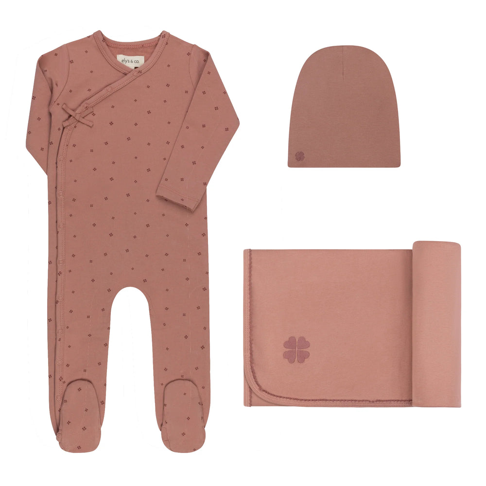 Ely's & Co Clover Print Layette Set