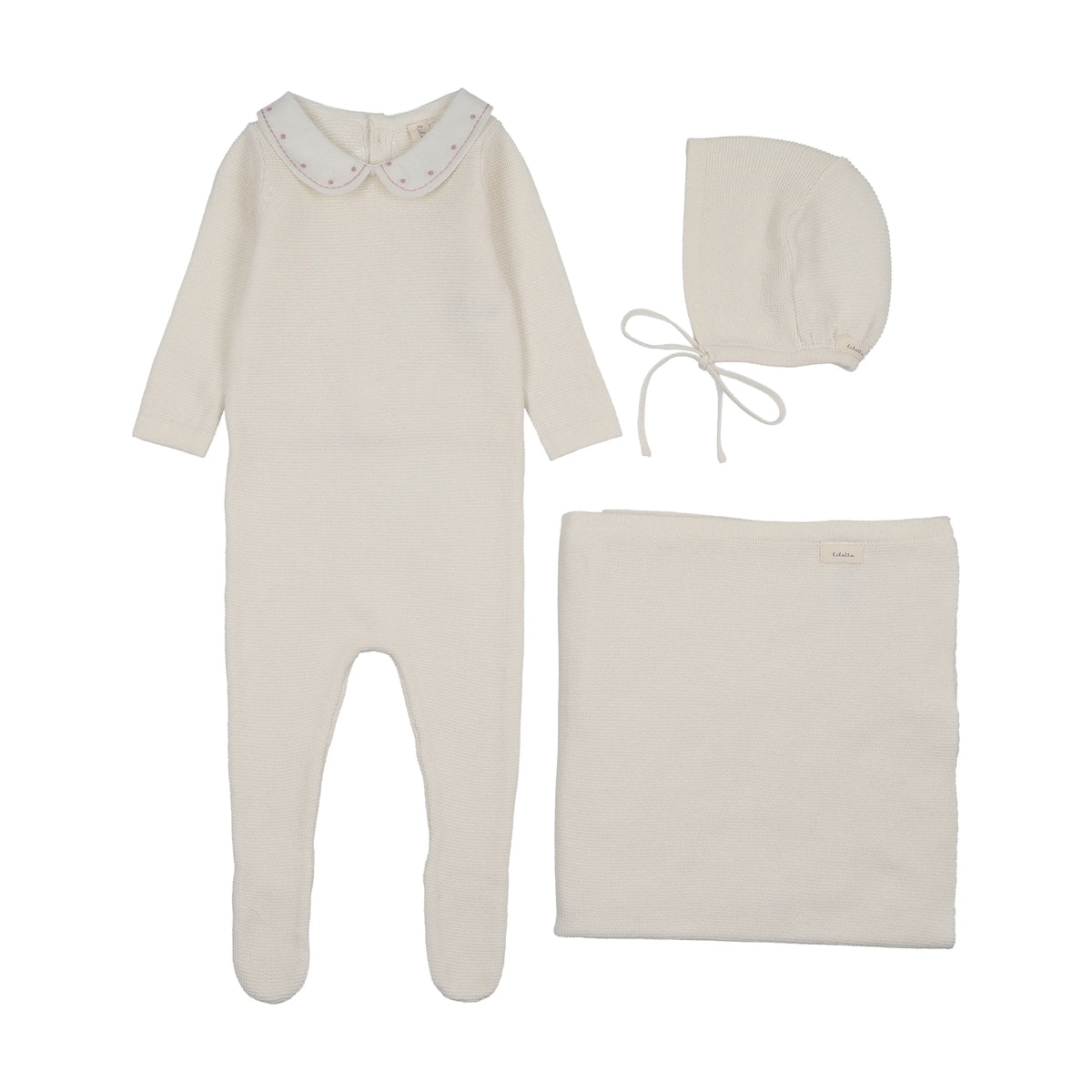 Lilette Embroidered Collar Layette Set