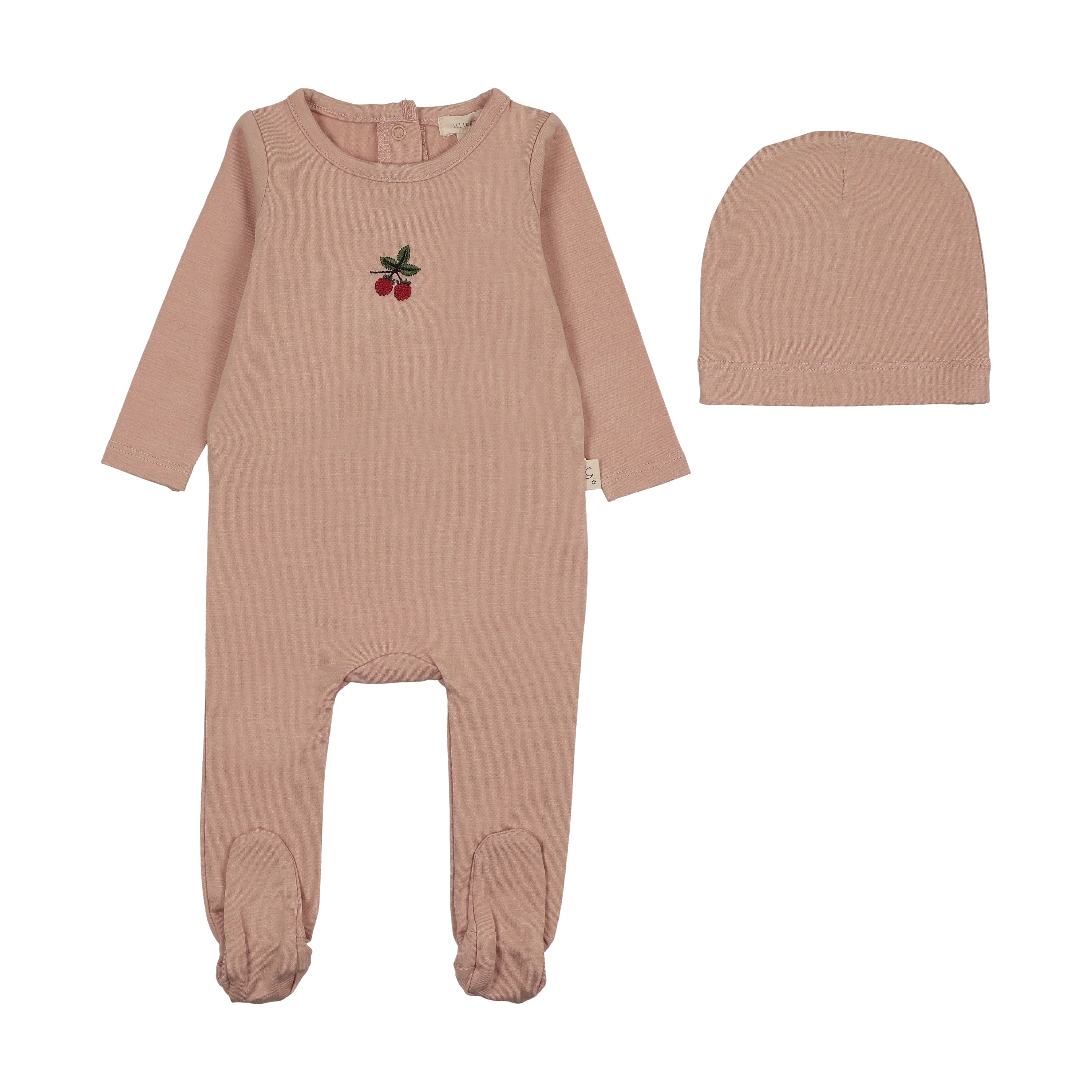Lilette Girl Embroidered Lounge Footie & Beanie