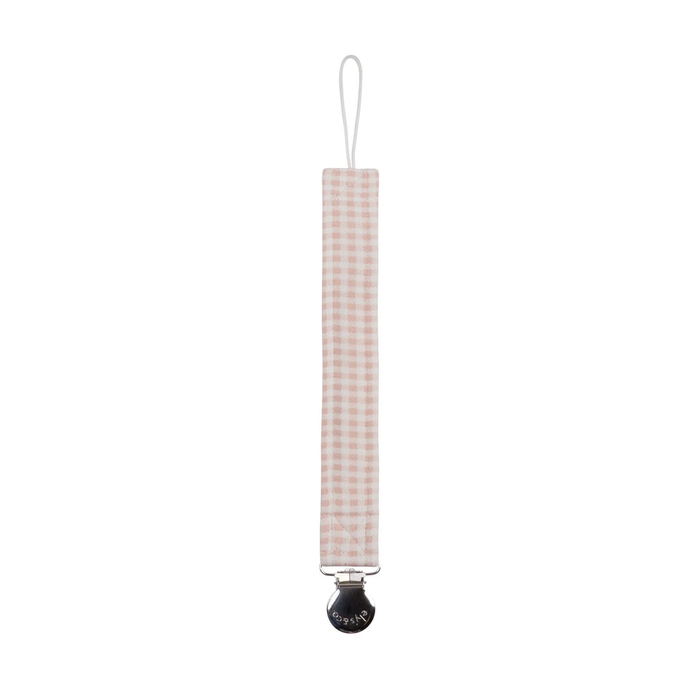 Ely's & Co Gingham Teddy Paci Clip