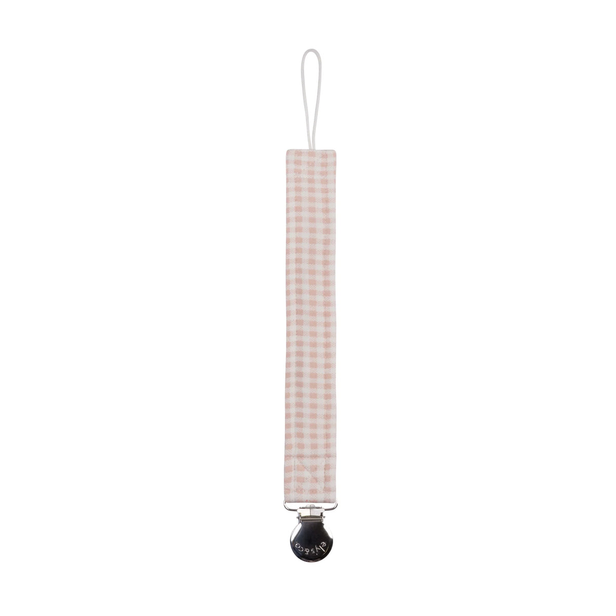 Ely's & Co Gingham Teddy Paci Clip