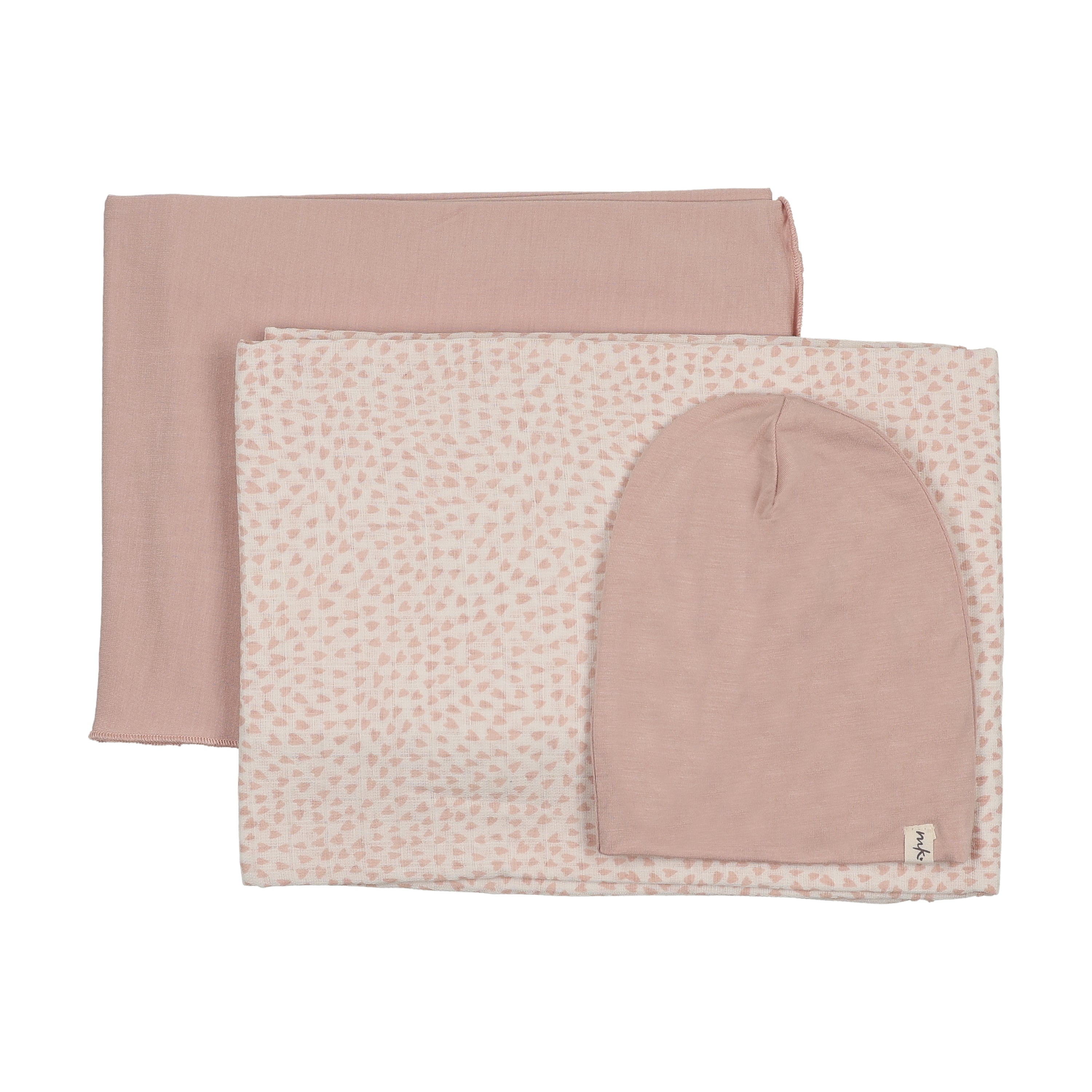Mema Knits Bamboo Swaddle Set & Beanie