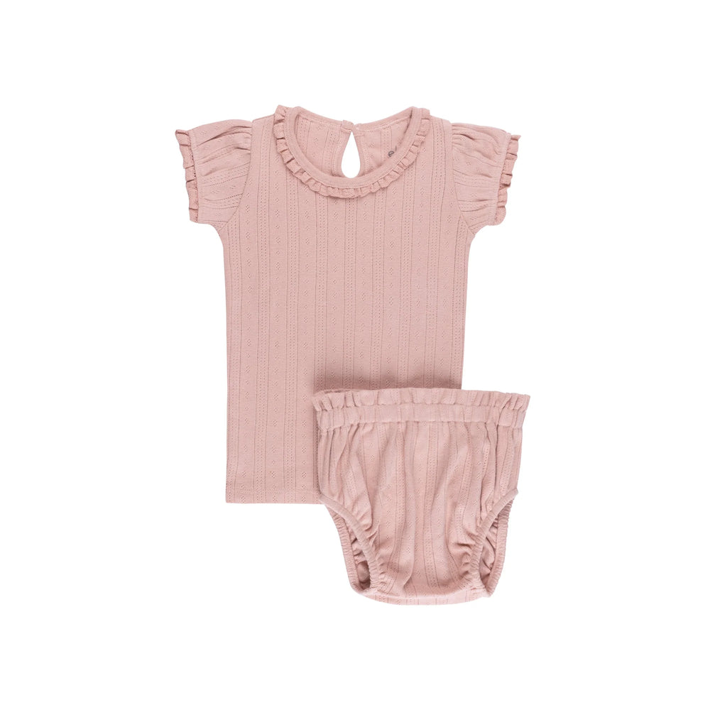 Ely's & Co Lace Trim Pointelle Collection-Girl Set