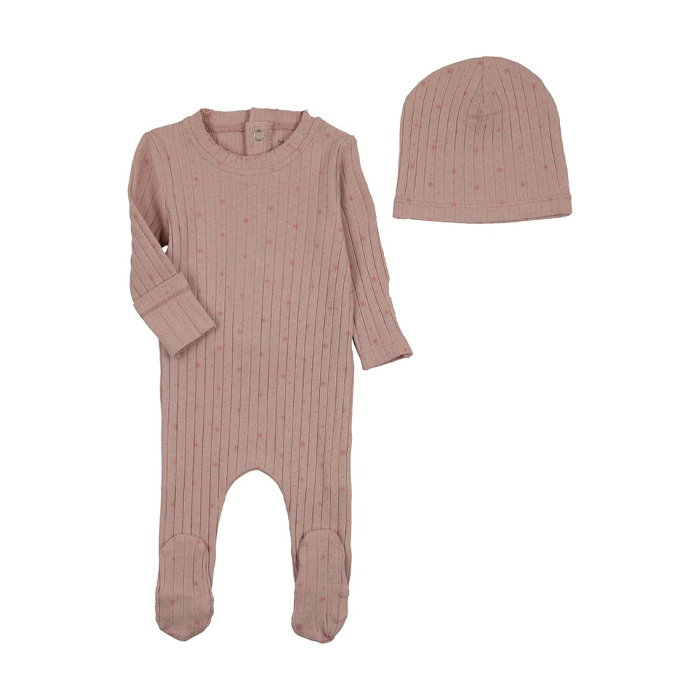 Bee & Dee Stars and Dots Foldover Cuff Footie & Beanie