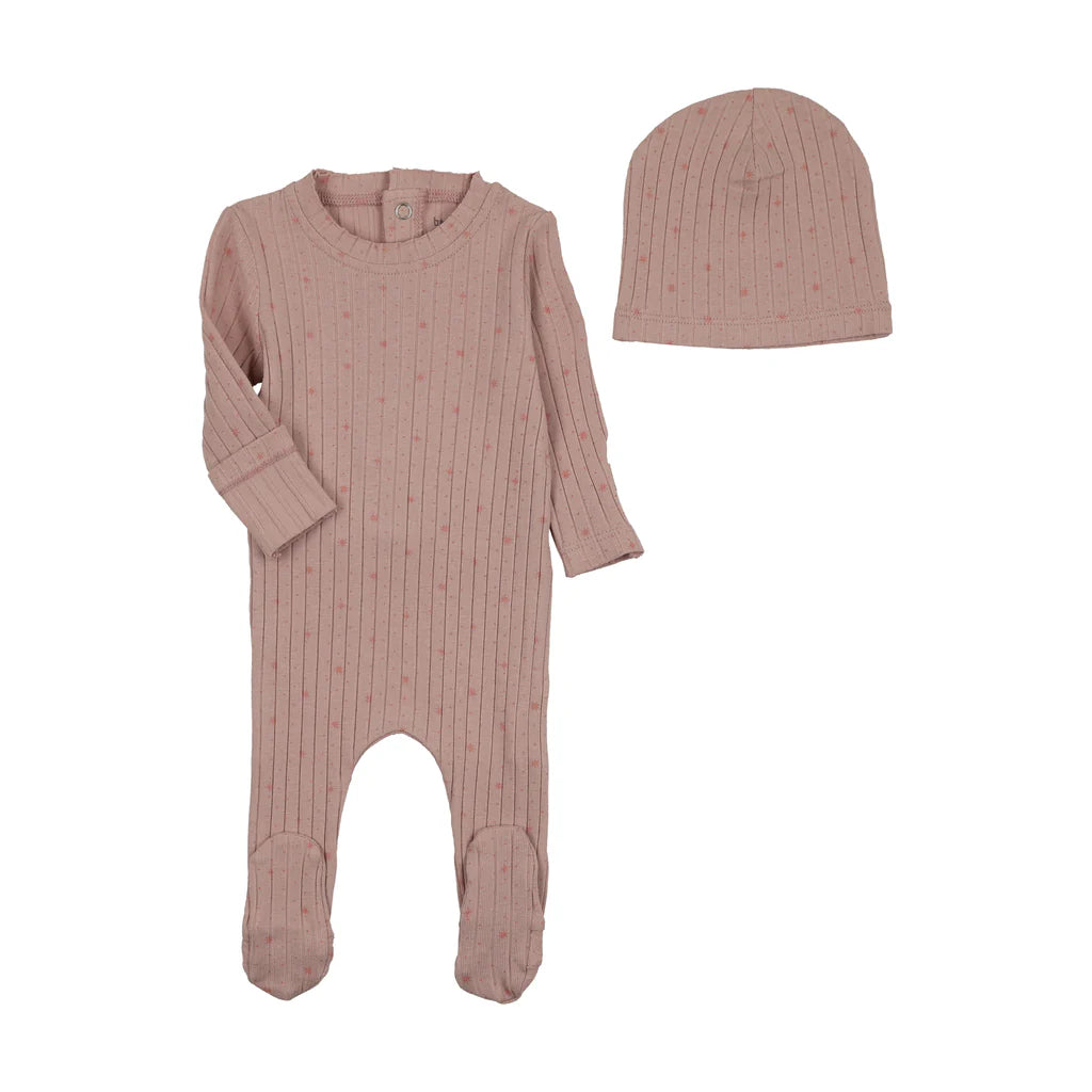 Bee & Dee Stars and Dots Foldover Cuff Footie & Beanie