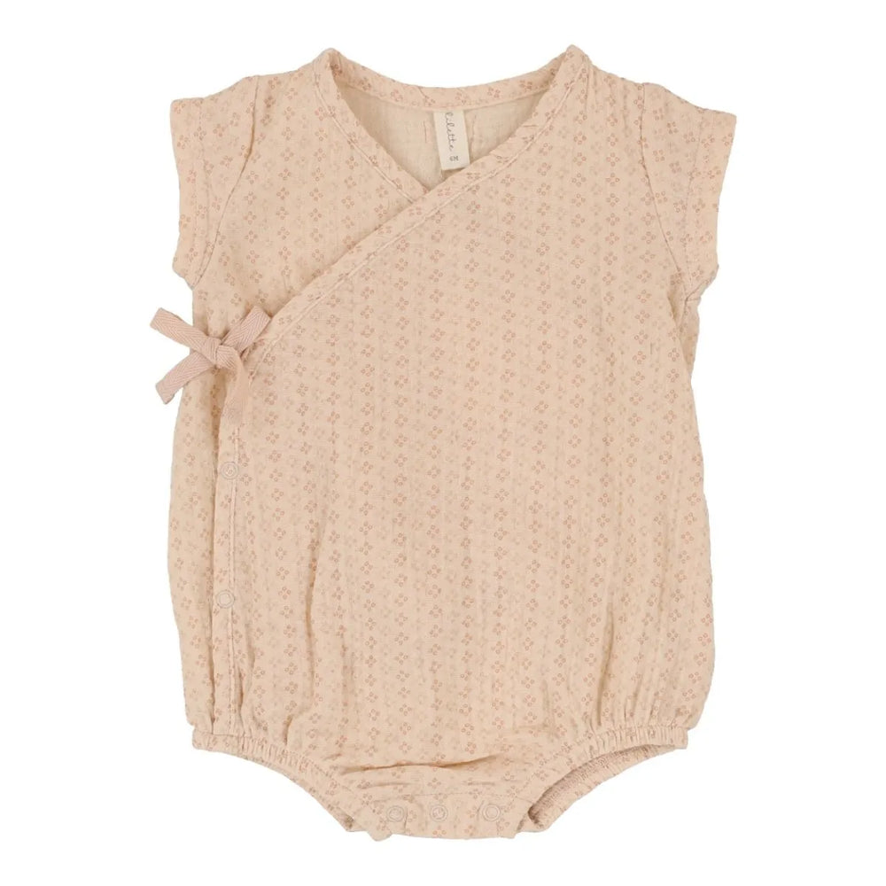 Lil Legs Floral Wrap Romper & Bonnet