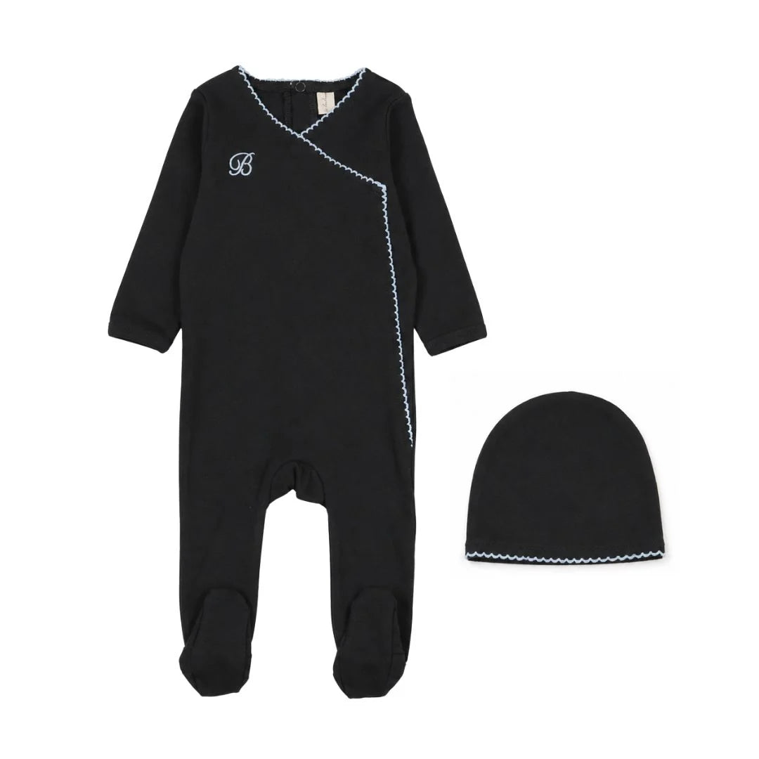 Pre-Order Bonjoy Piped Scalloped Footie/Beanie-Boys