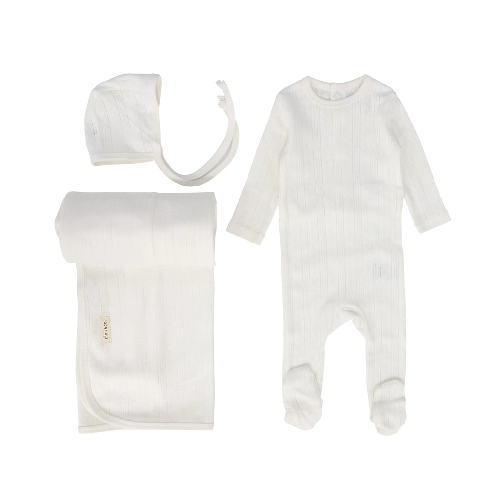 Ely's & Co Pointelle Collection-Cream 3 Piece Set