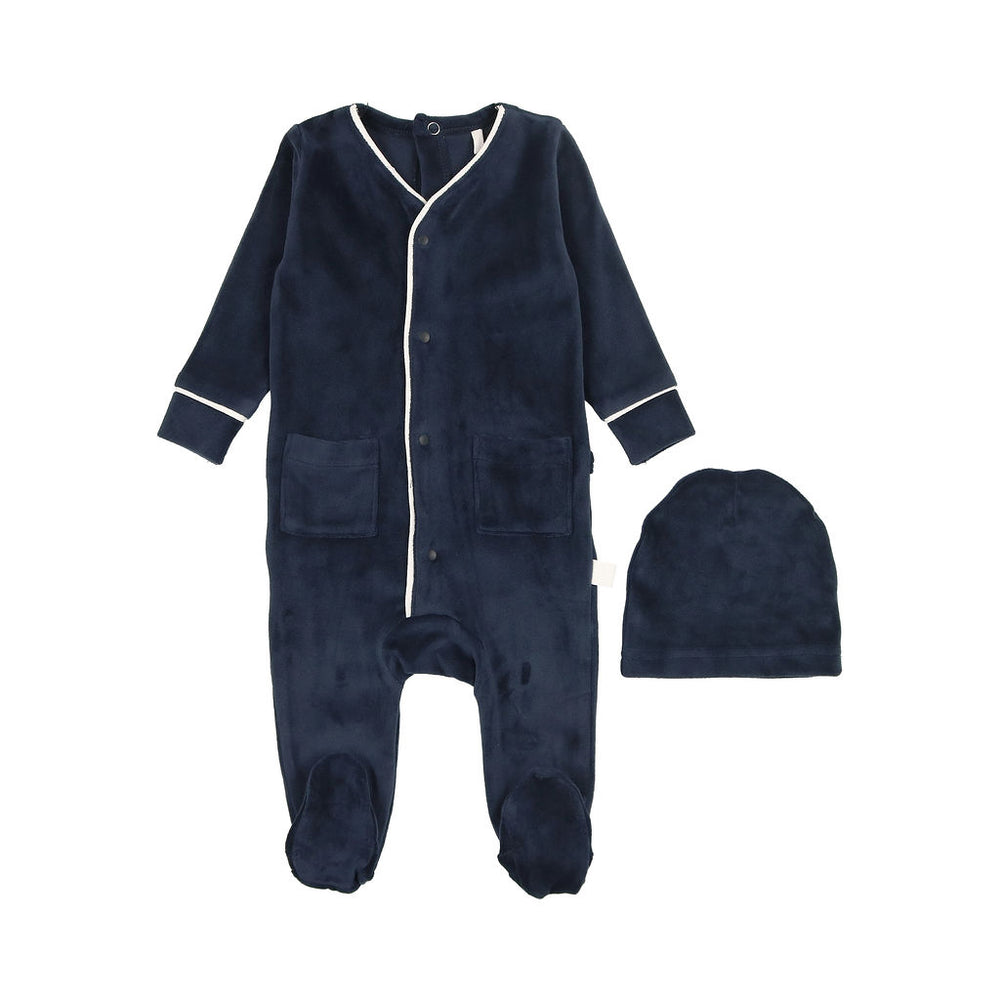 Pre-Order Pouf Velour Boy Footie & Beanie